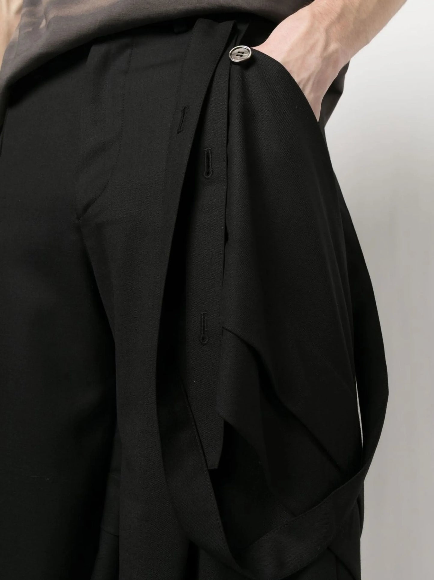 draped-detailing wide-leg trousers