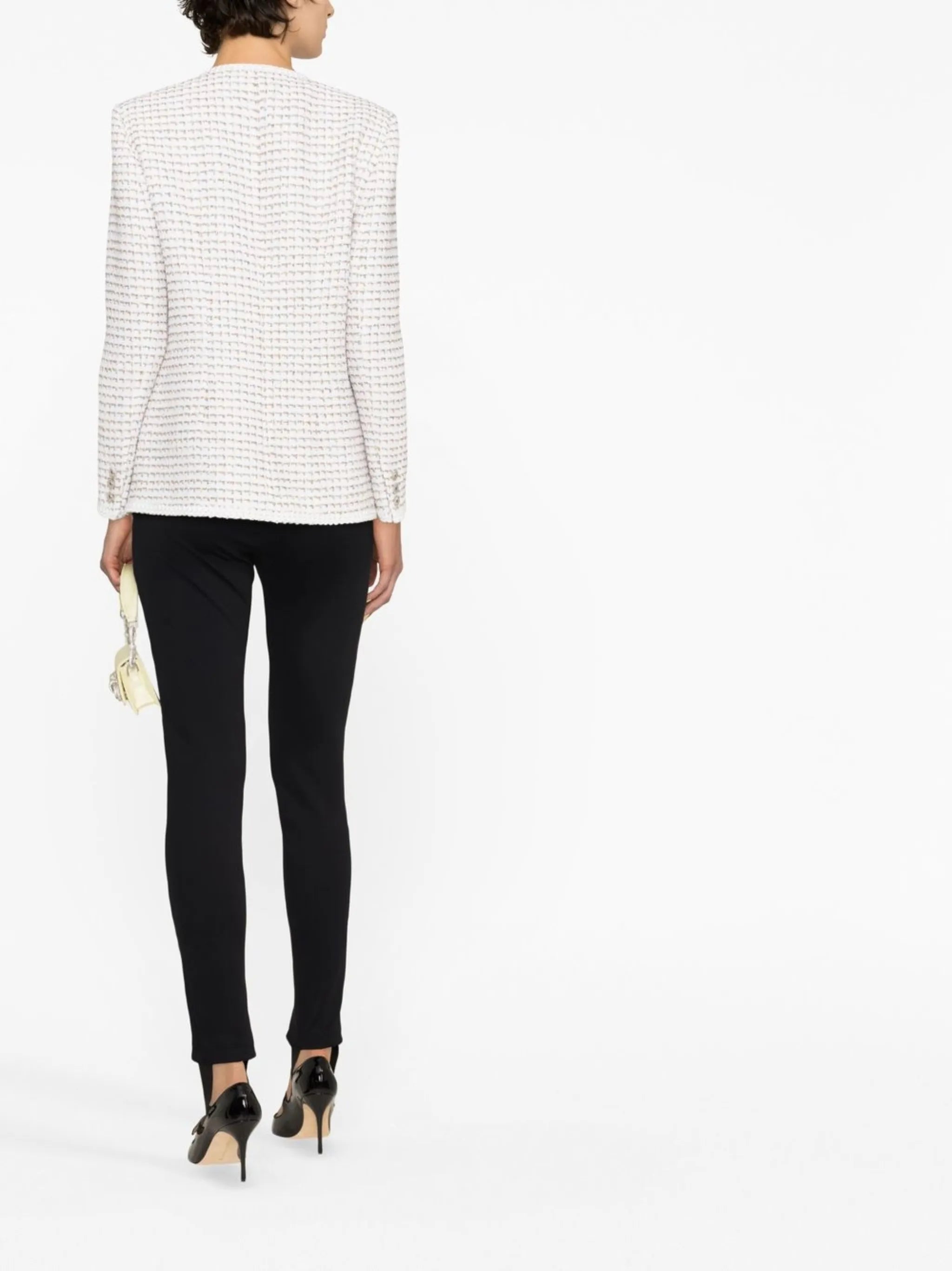 round-neck buttoned jacket