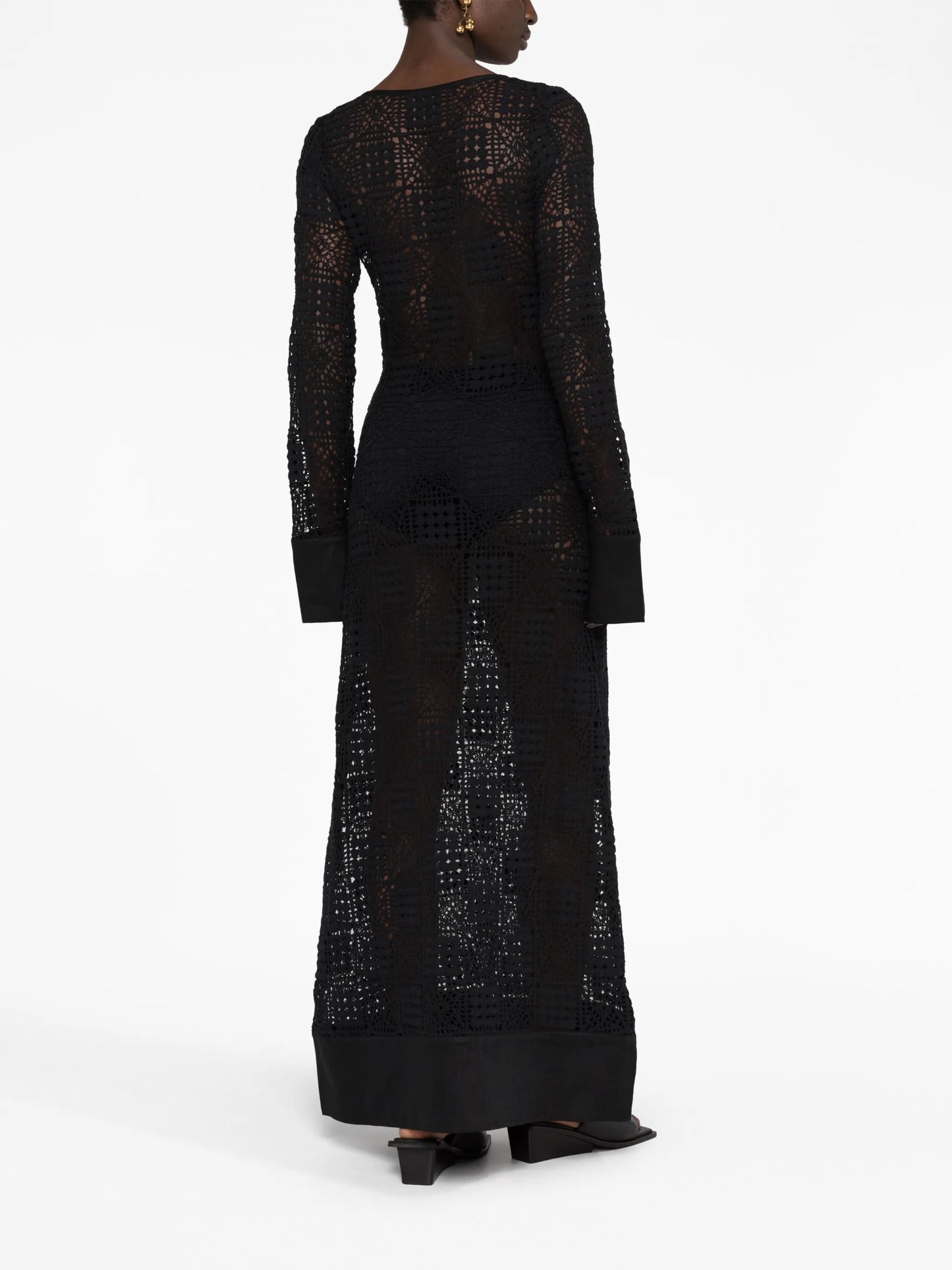 Rayure crochet maxi dress
