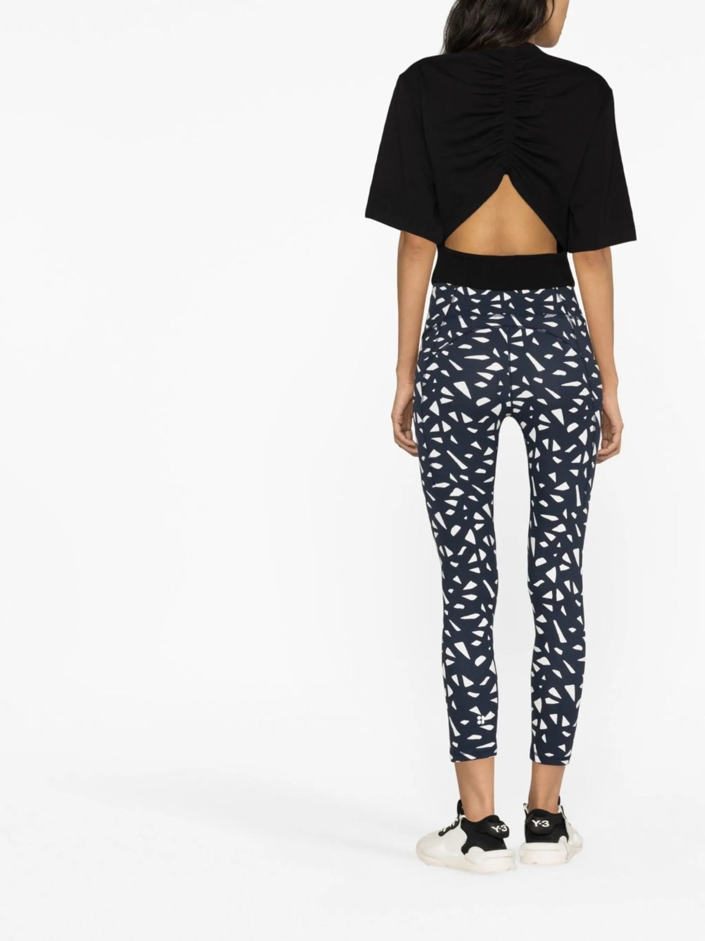 ruching open back t-shirt