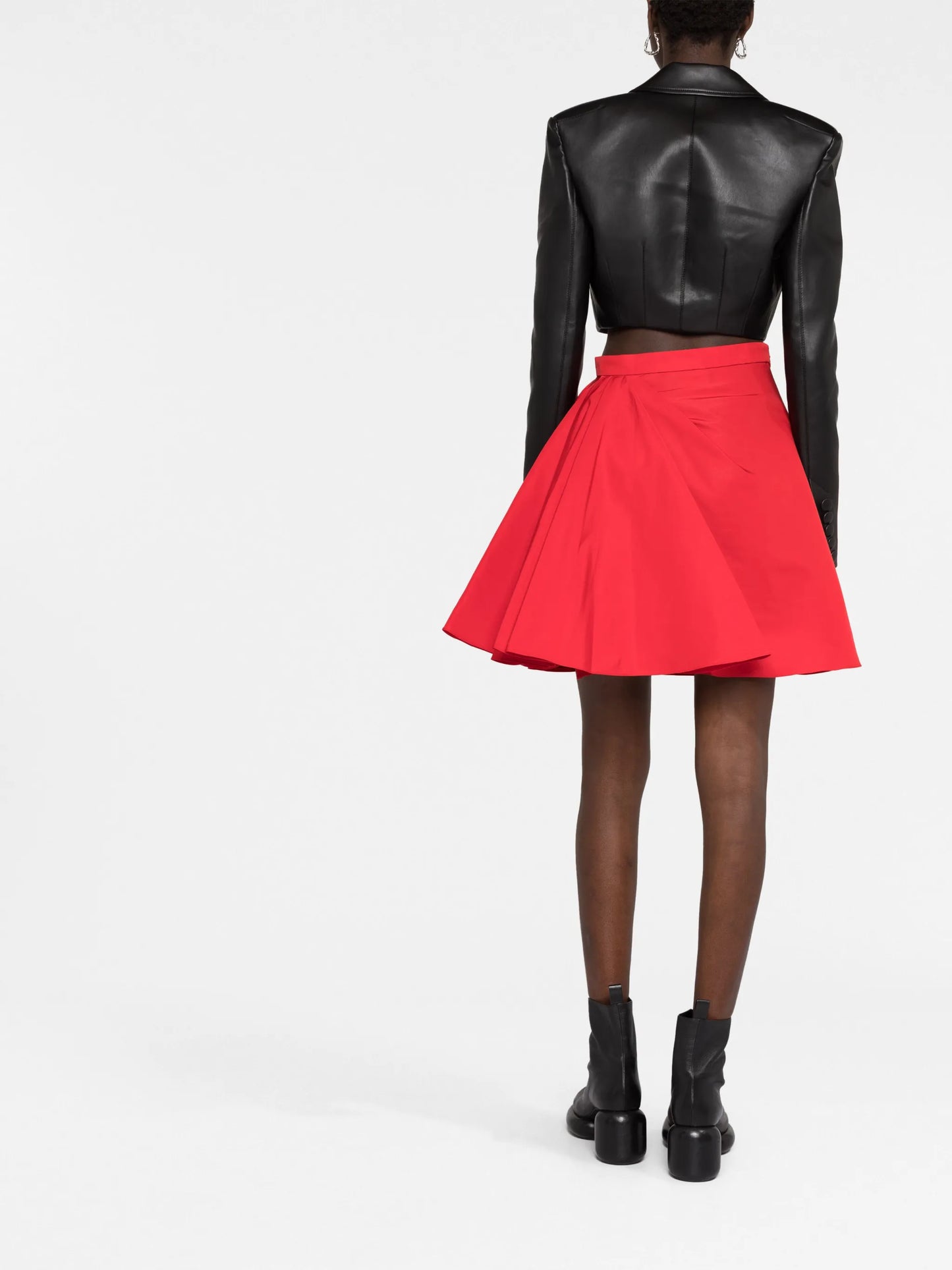 pleated A-line skirt