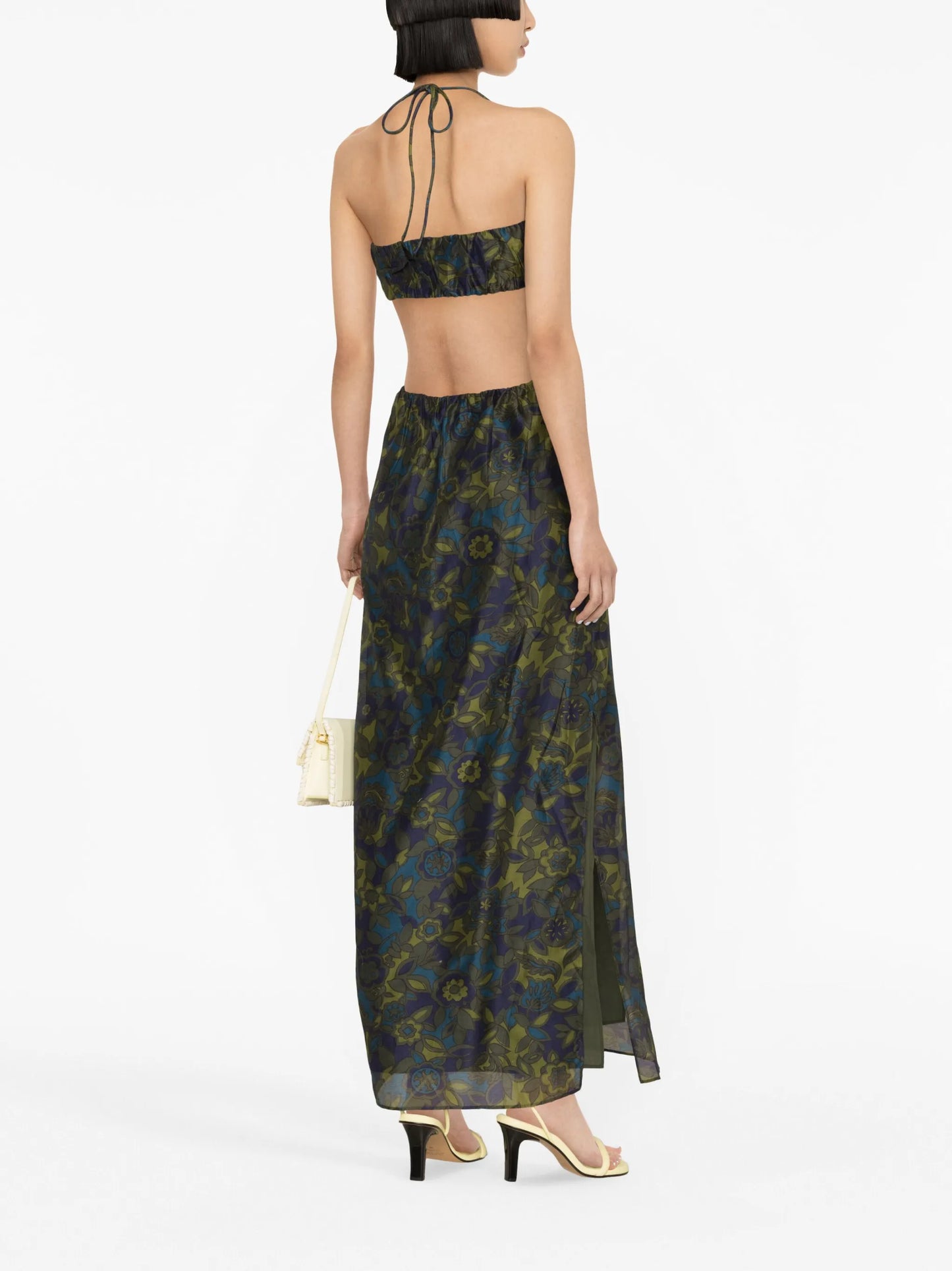 Valerino floral open-back maxi dress