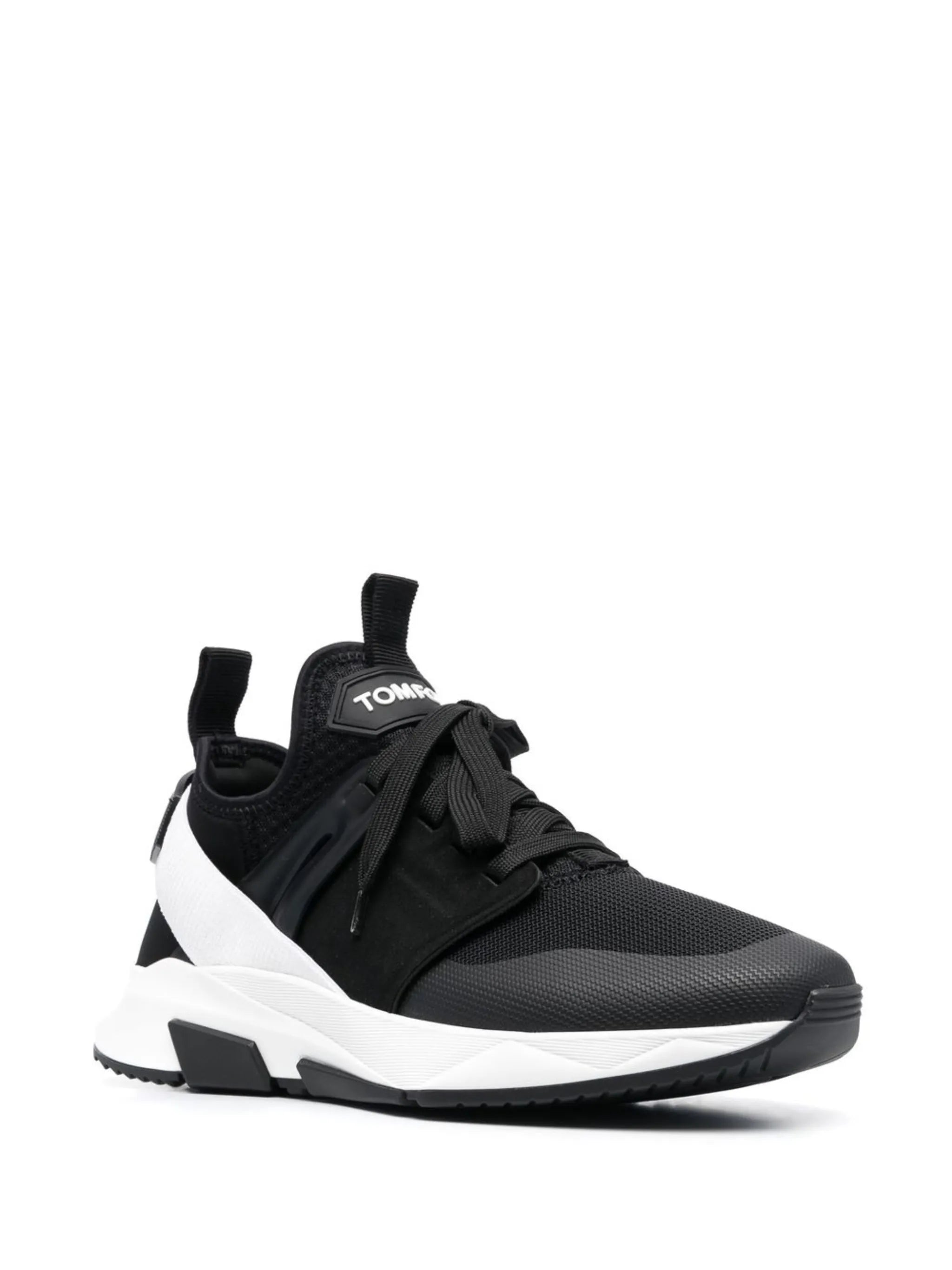 panelled logo-patch sneakers