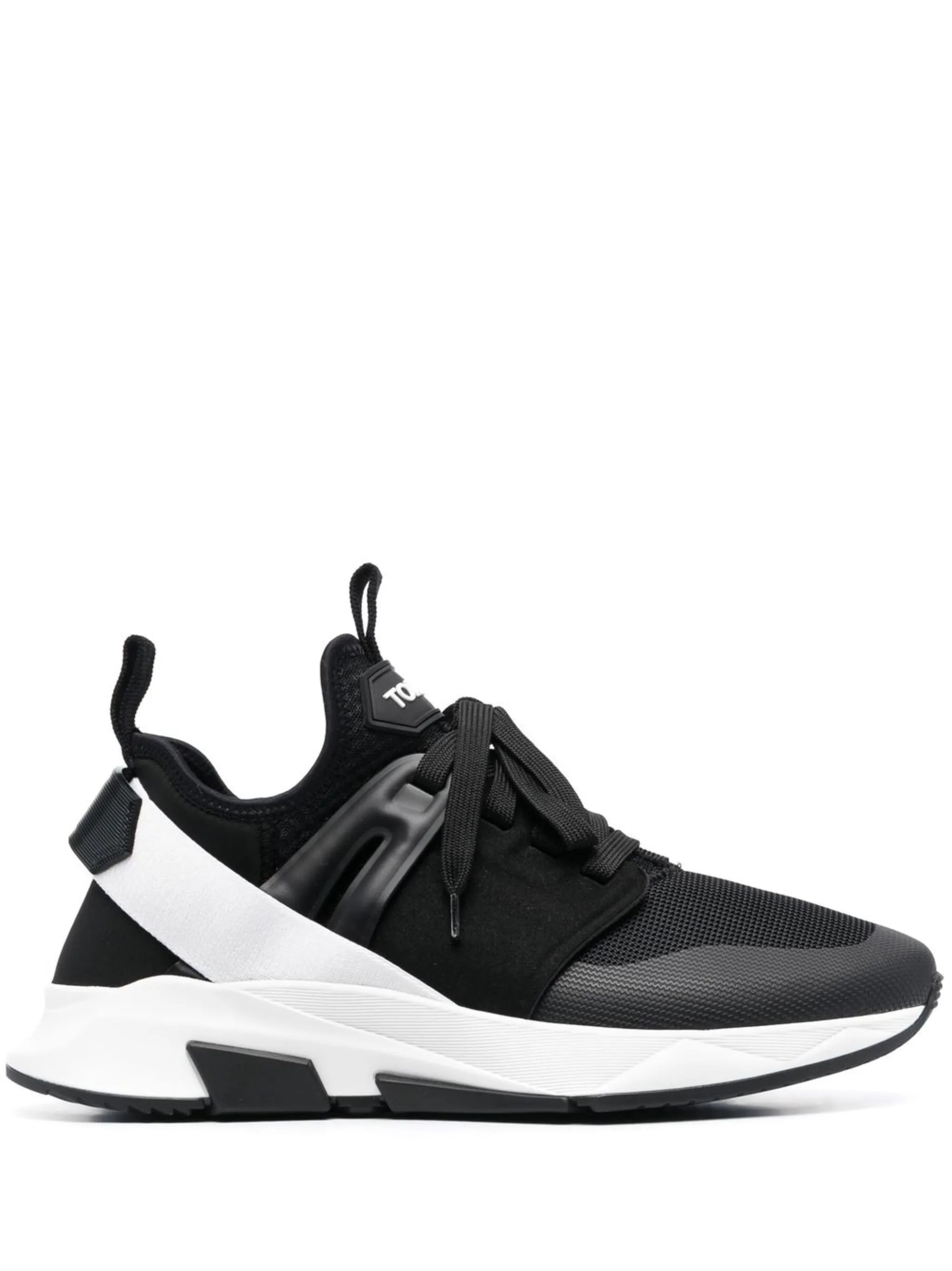 panelled logo-patch sneakers
