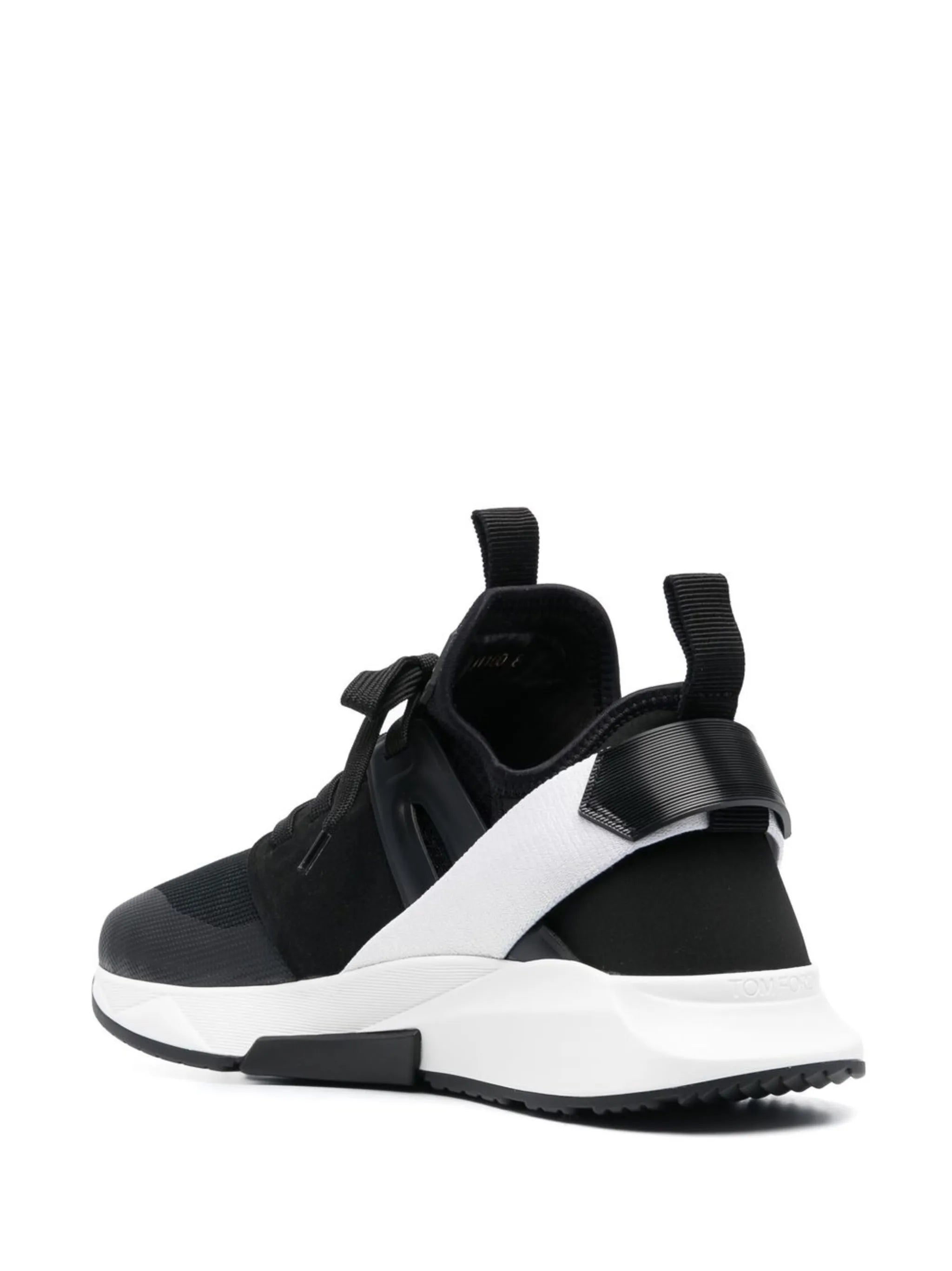 panelled logo-patch sneakers