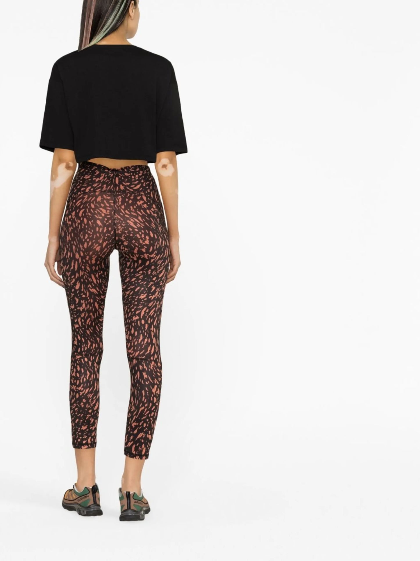 graphic-print high-waisted leggings