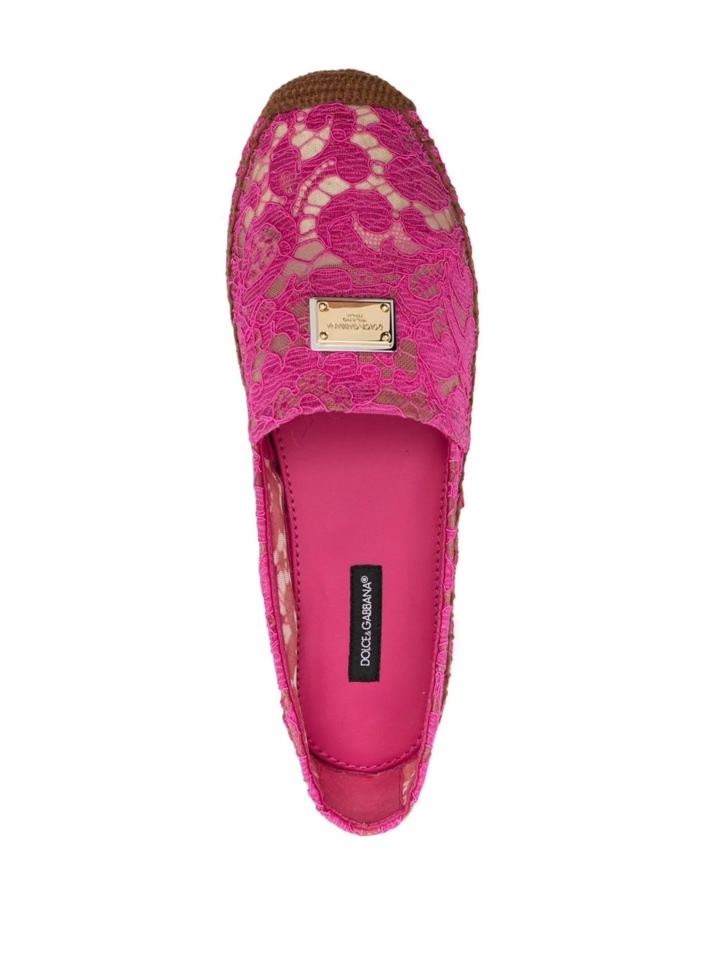 lace-panel logo-plaque espadrilles