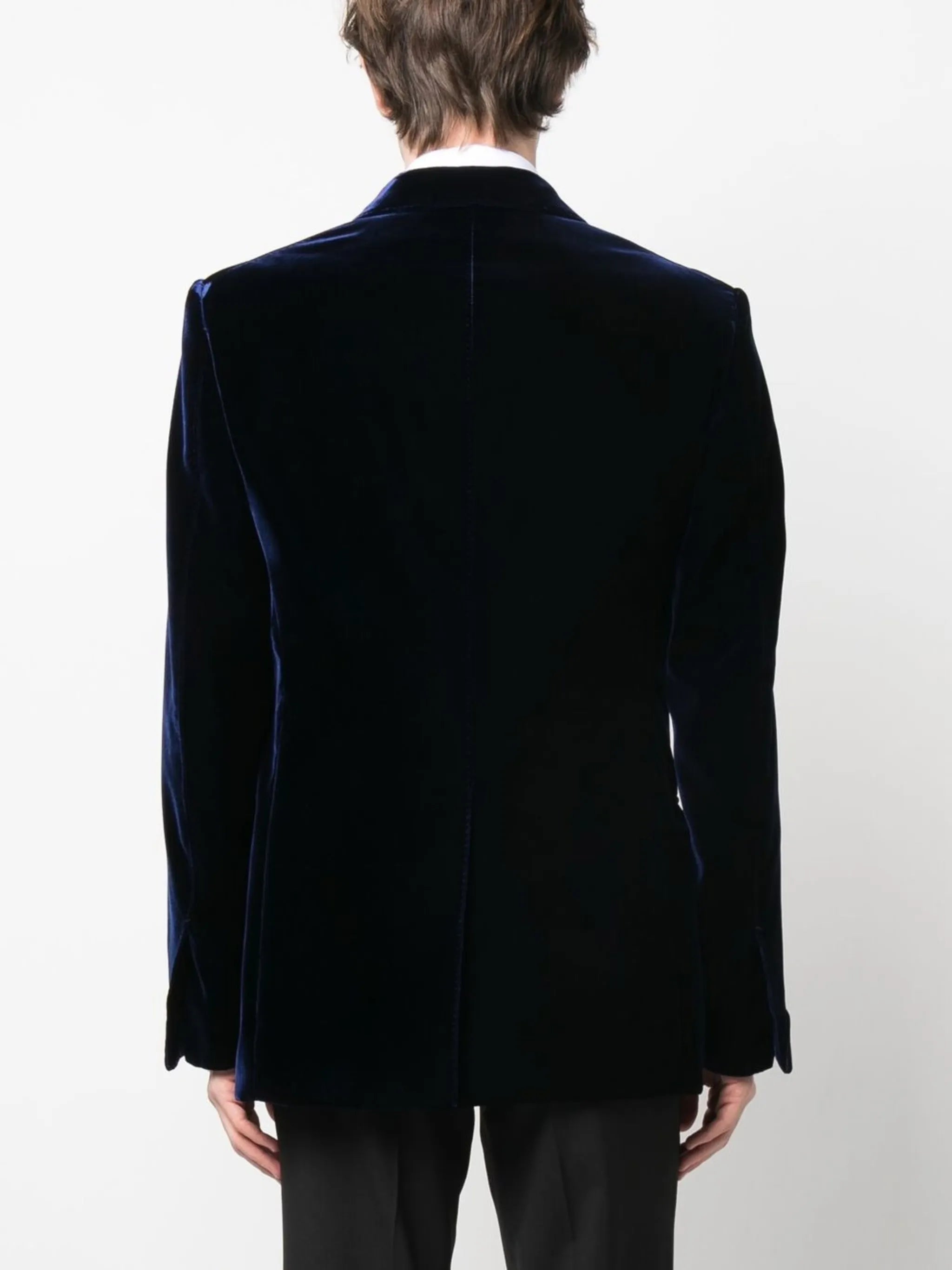 single-breasted velvet blazer