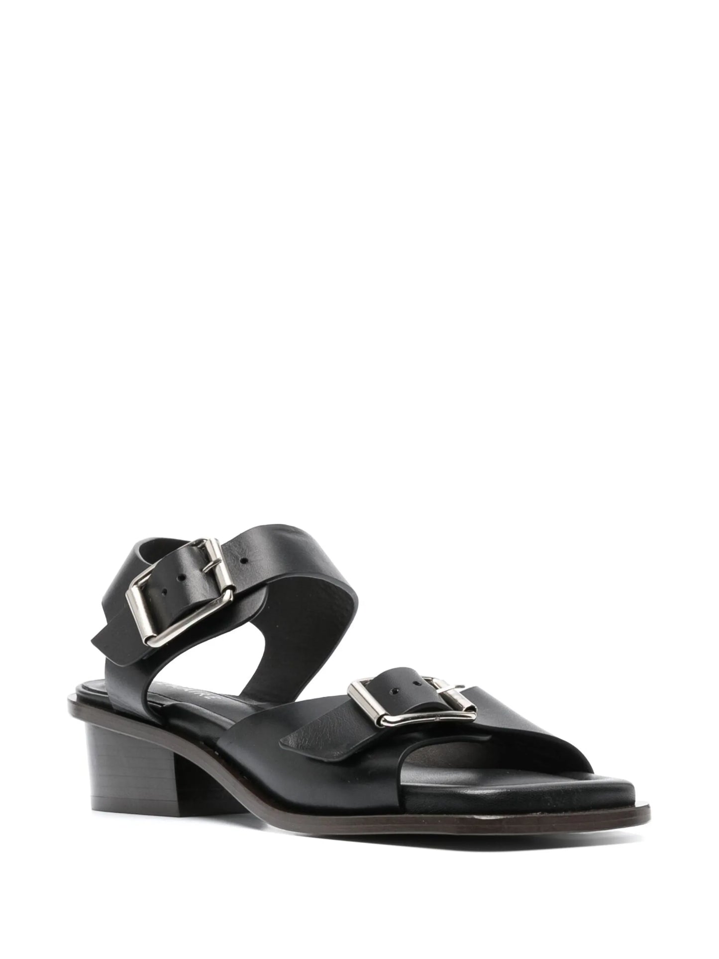 square heeled sandals with straps 35mm in leather