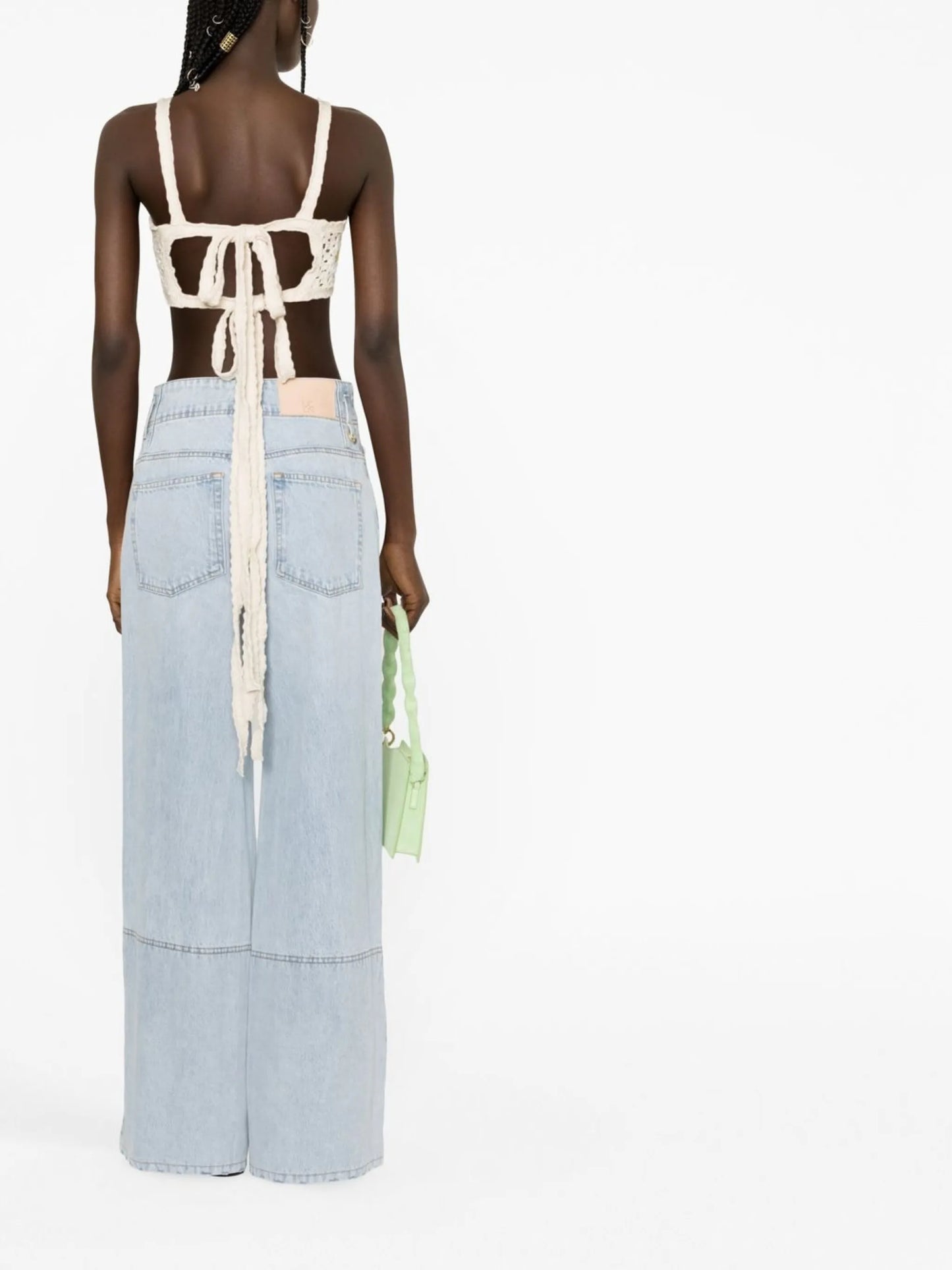 high-waisted wide-leg jeans