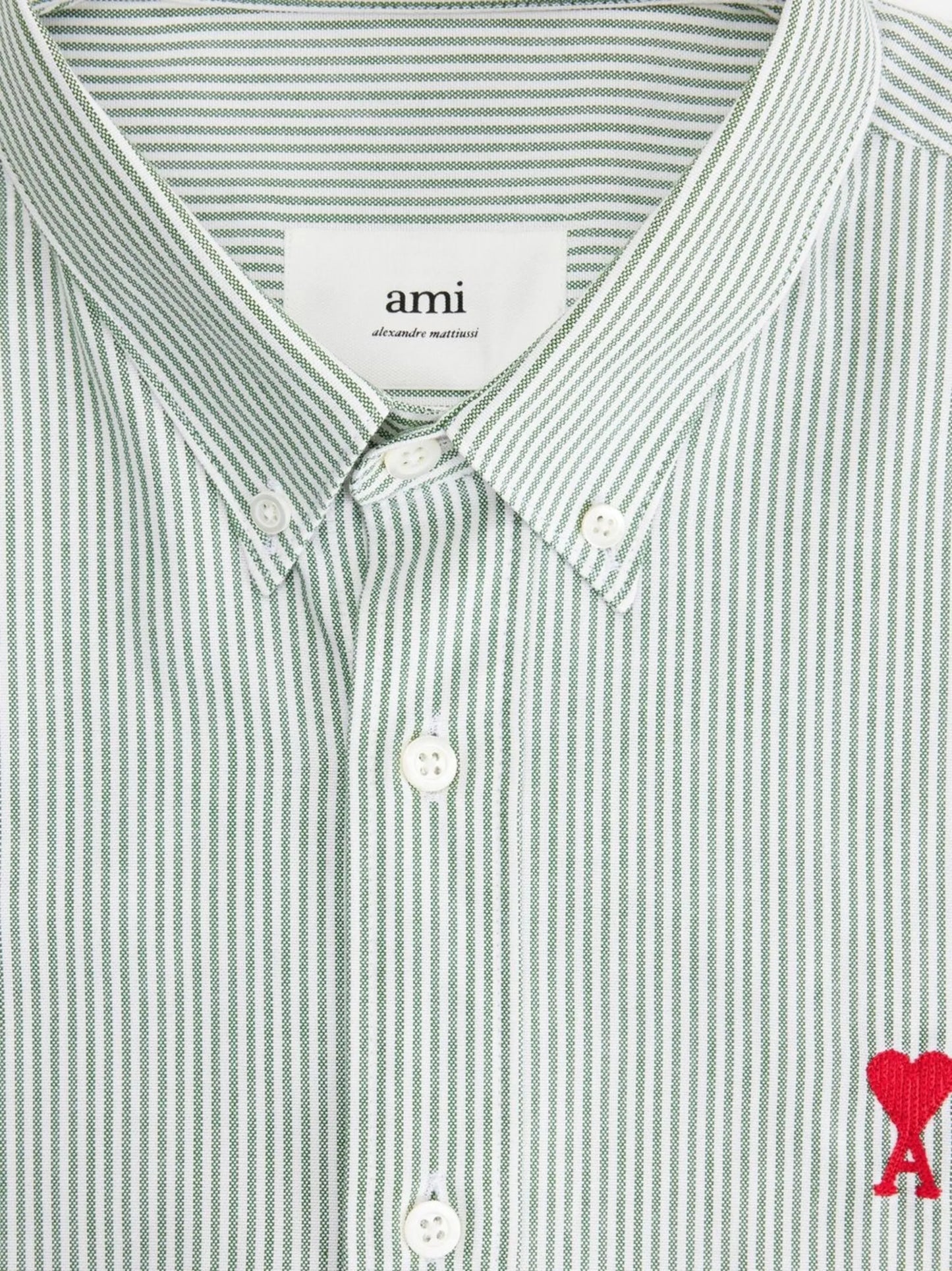 striped button-collar shirt