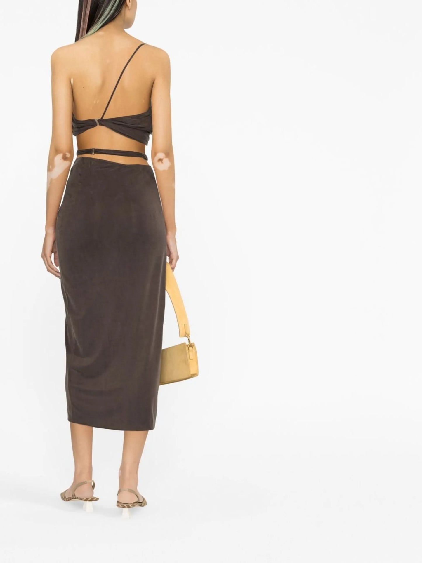 La jupe Espelho cut-out draped skirt