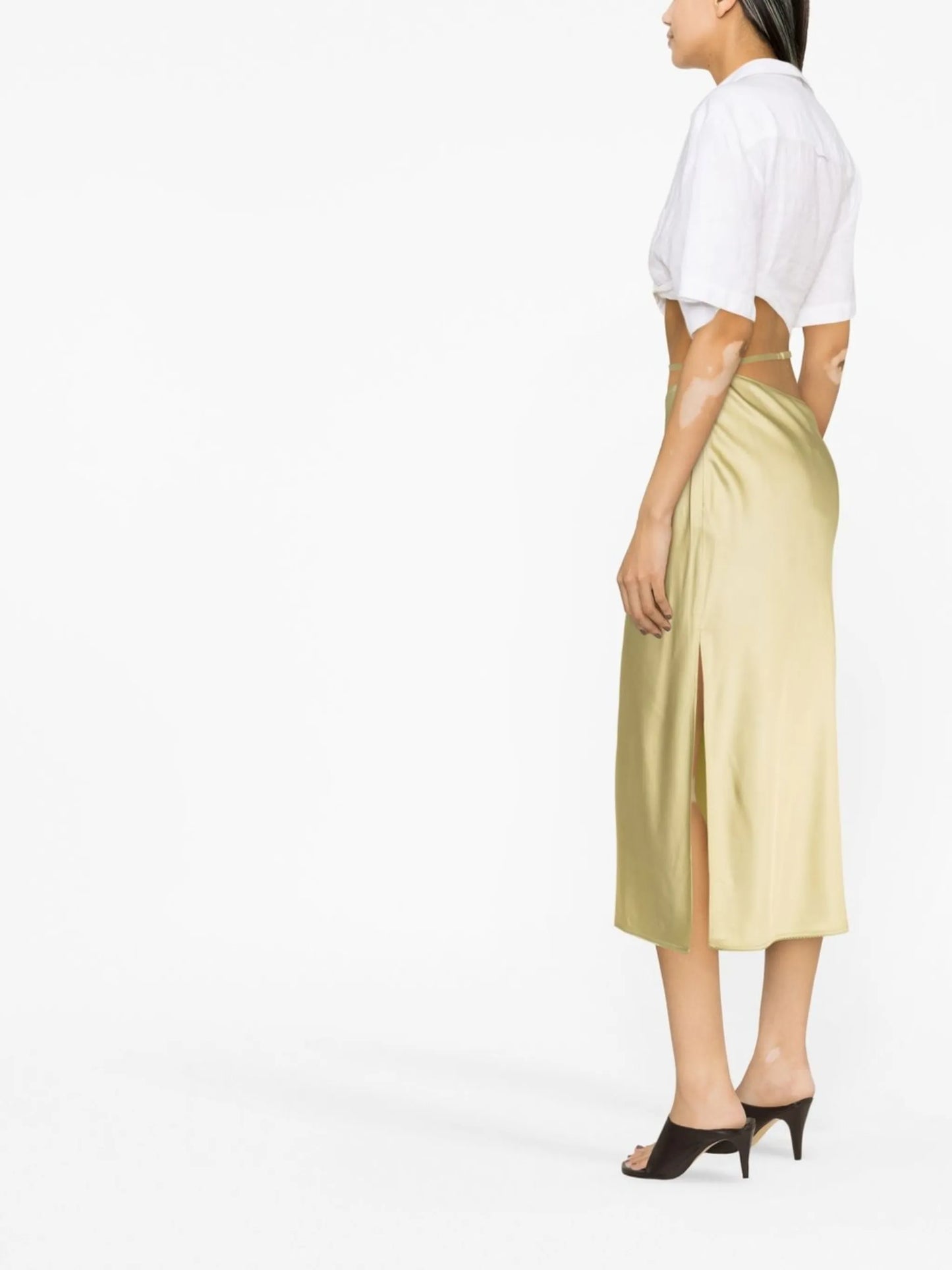 Notte logo-plaque cut-out skirt