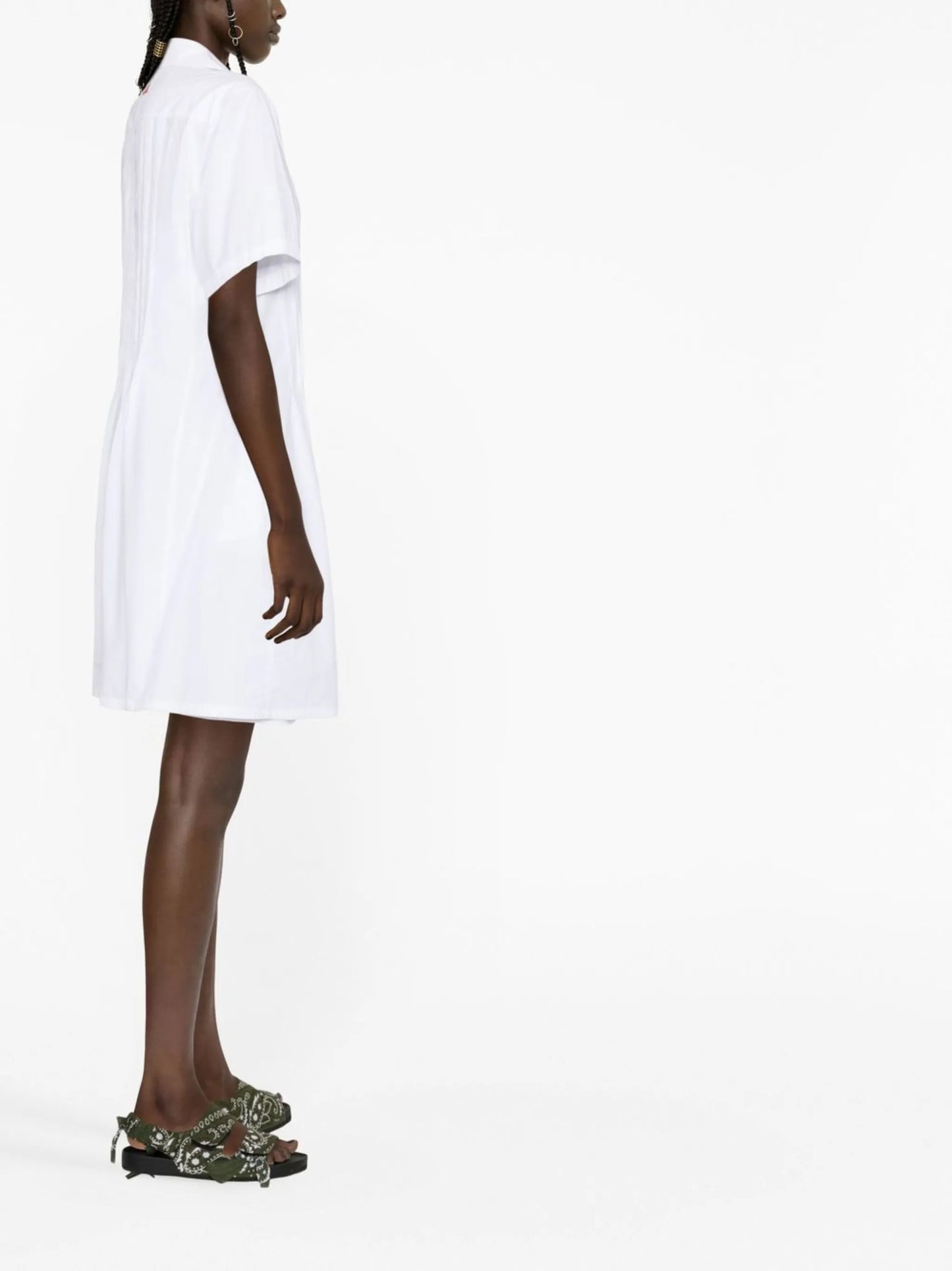pintuck short-sleeve dress