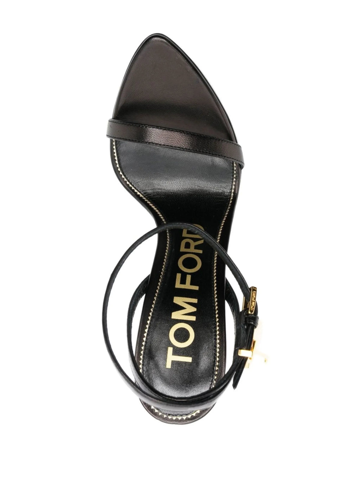 shiny leather Padlock pointy naked sandals