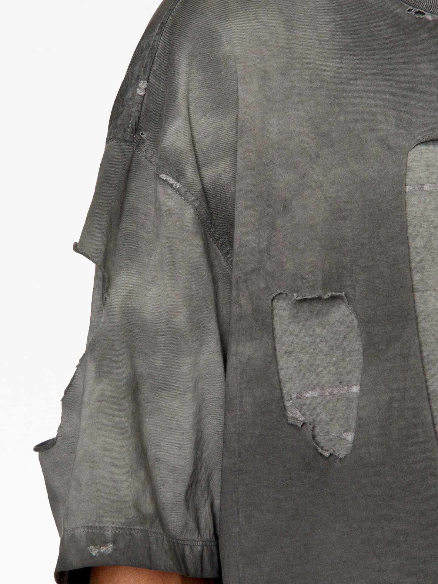 ripped-detail layered cotton T-shirt