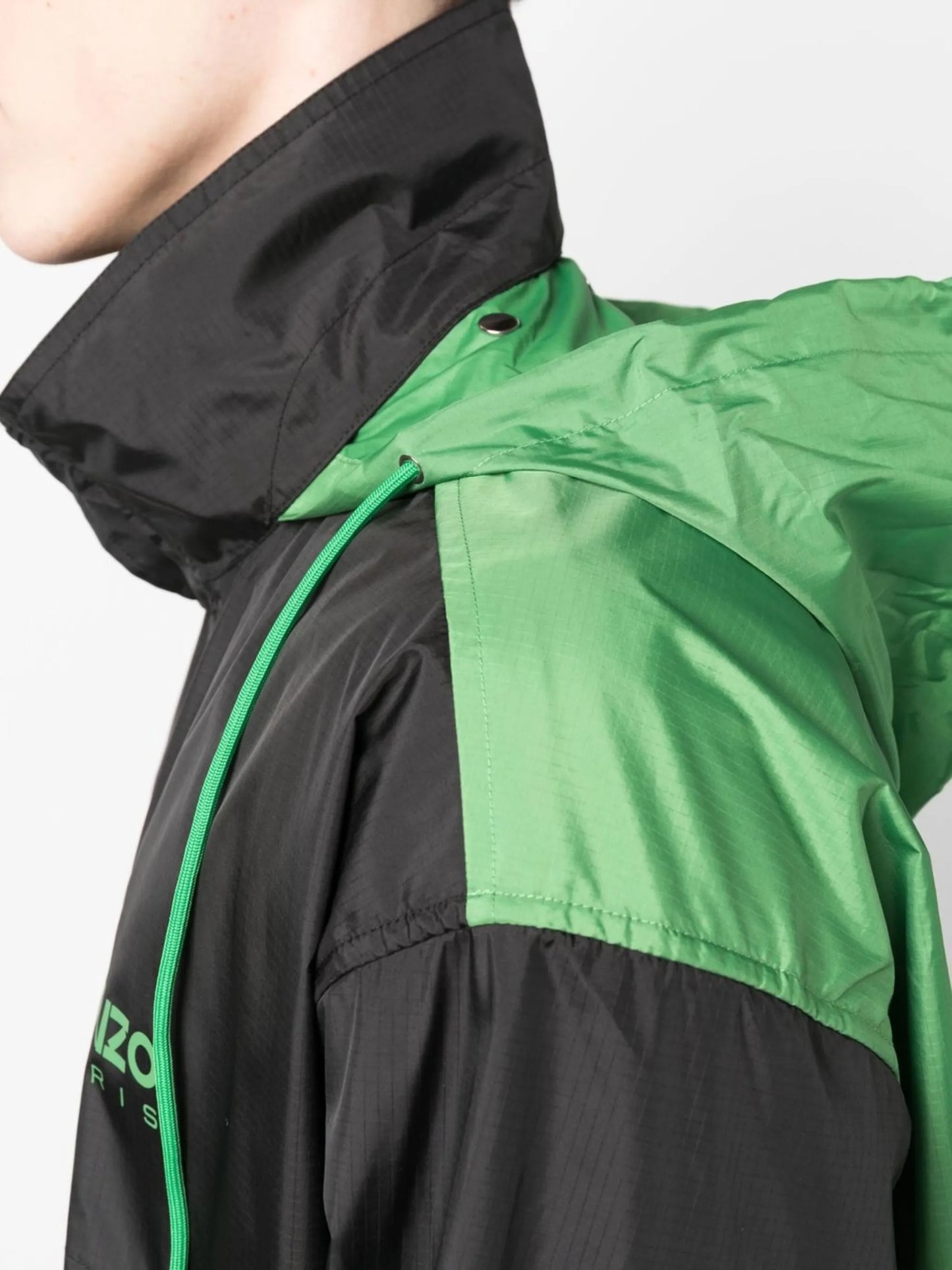 logo-print high neck windbreaker