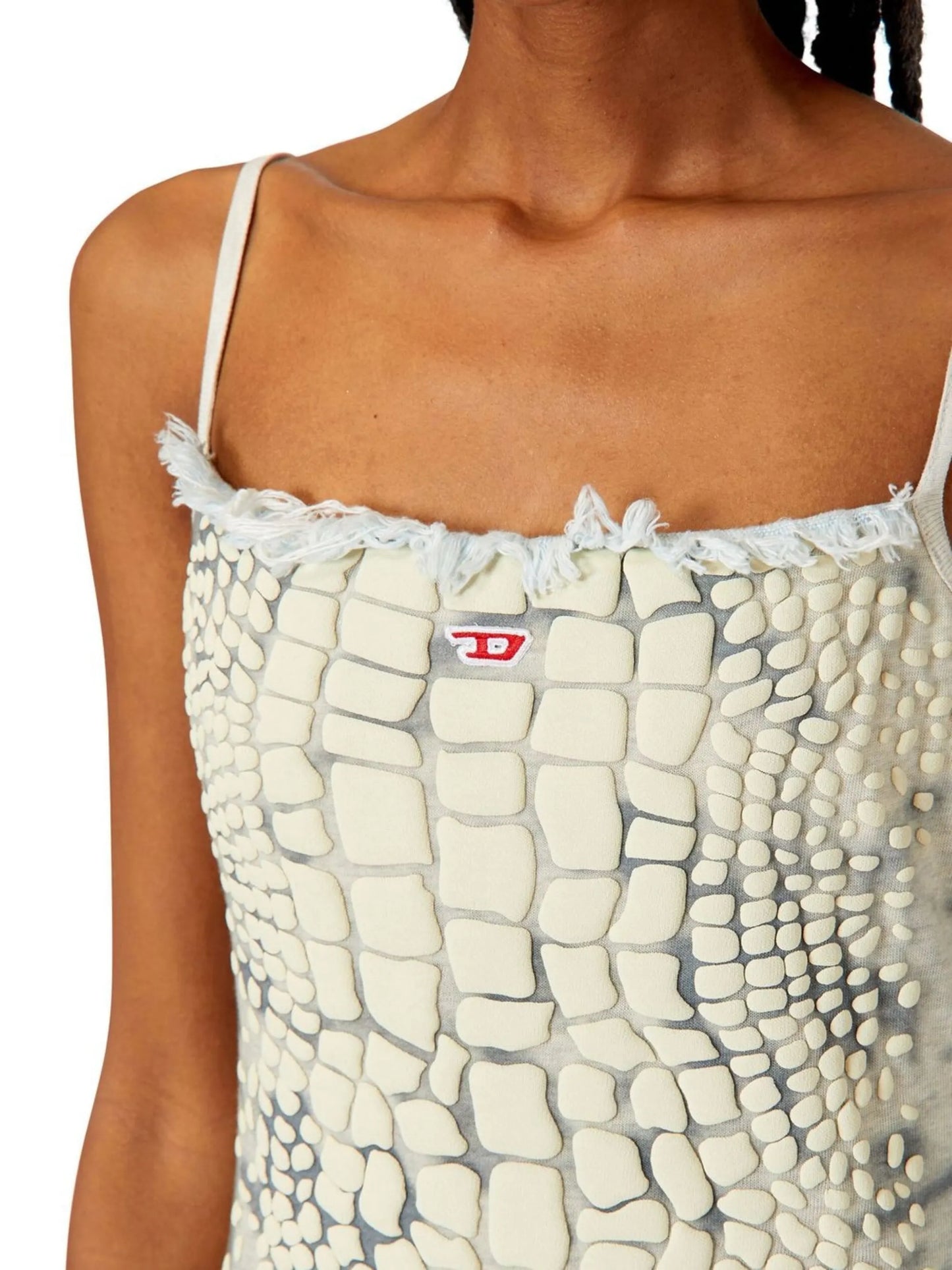 D-Hople crocodile-effect dress