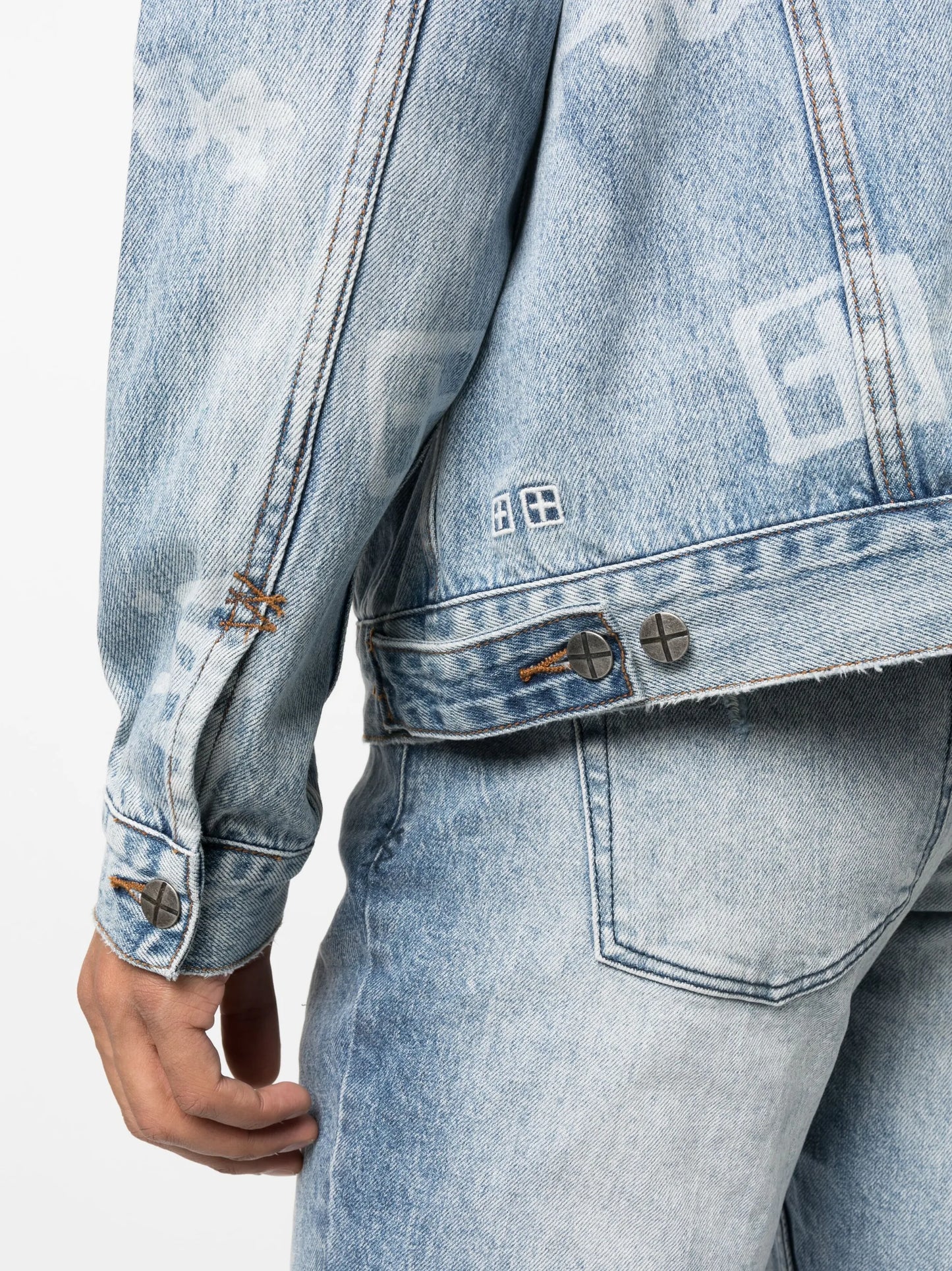 logo-print denim jacket