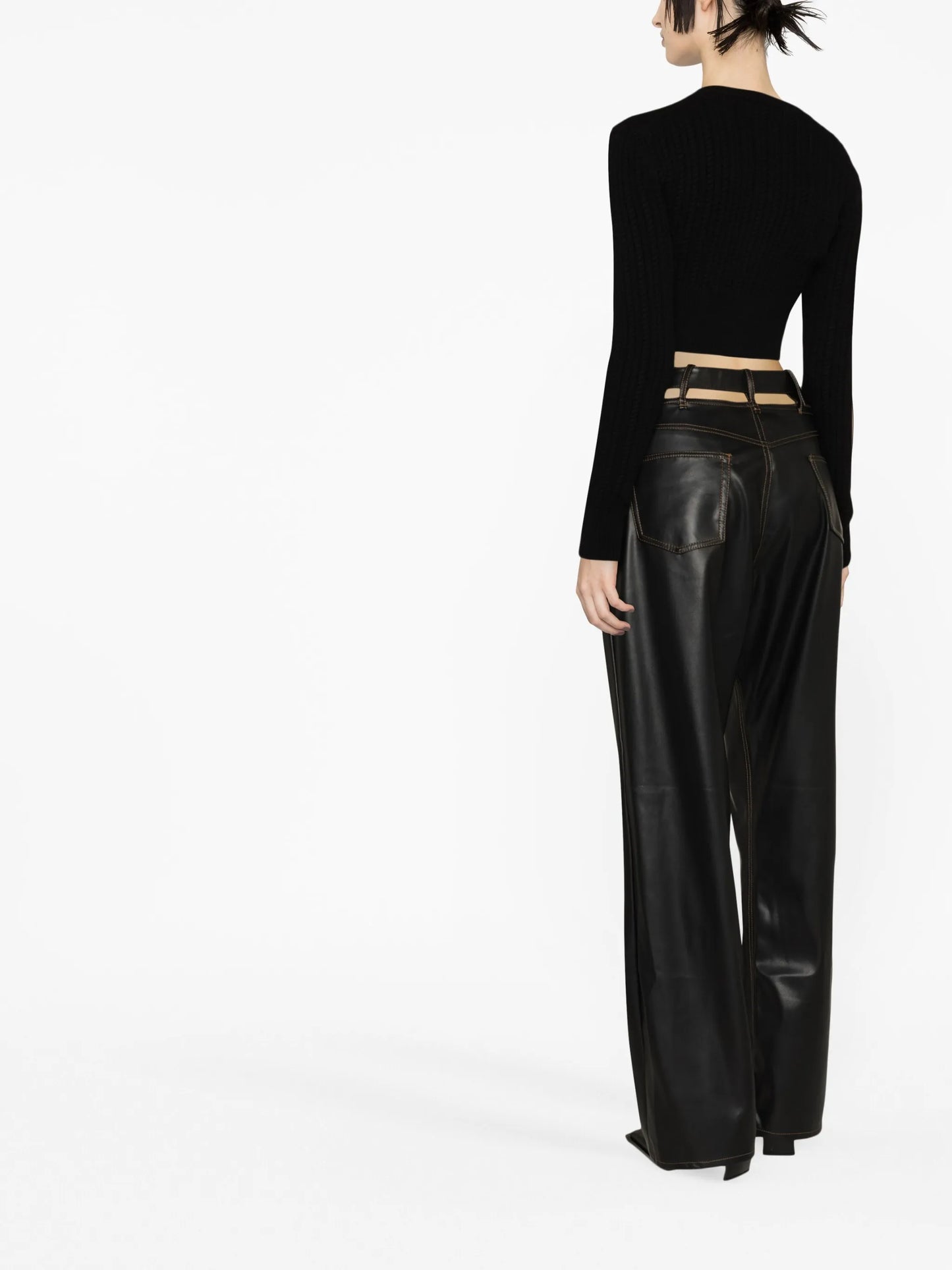 cable-knit cropped cardigan