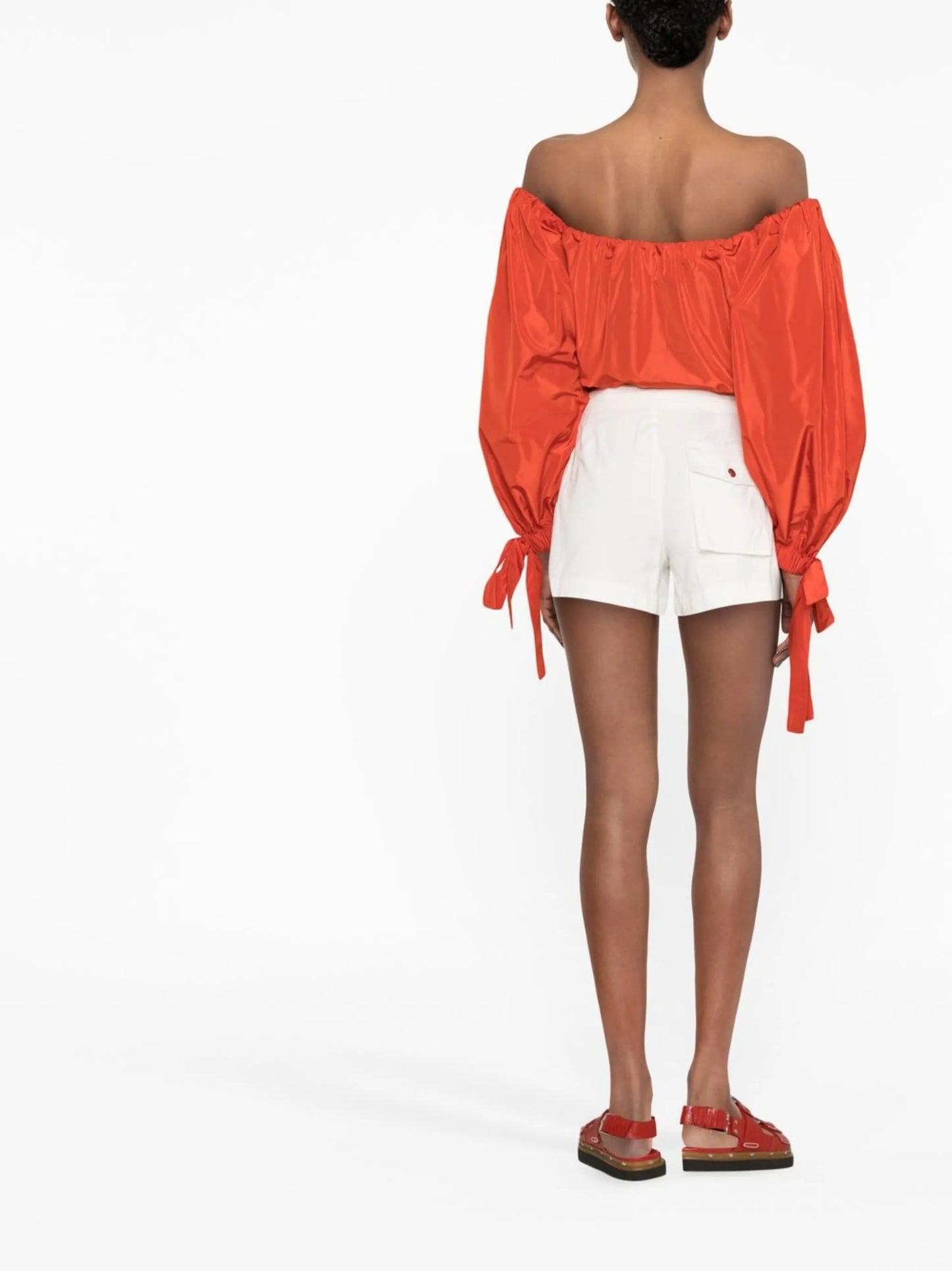 high-waisted cotton shorts