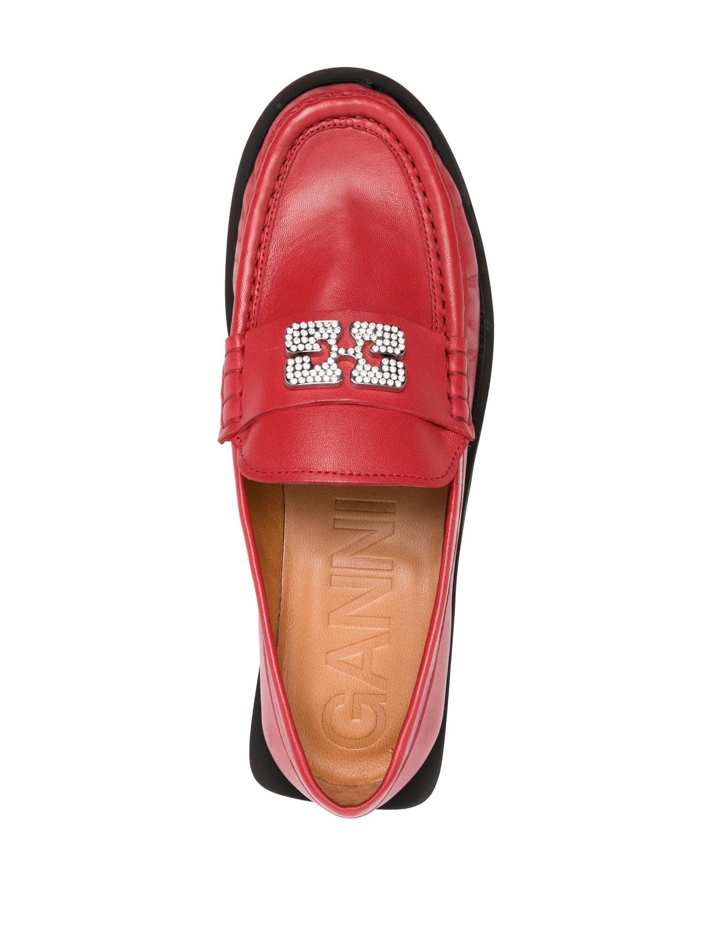 logo-plaque leather loafer
