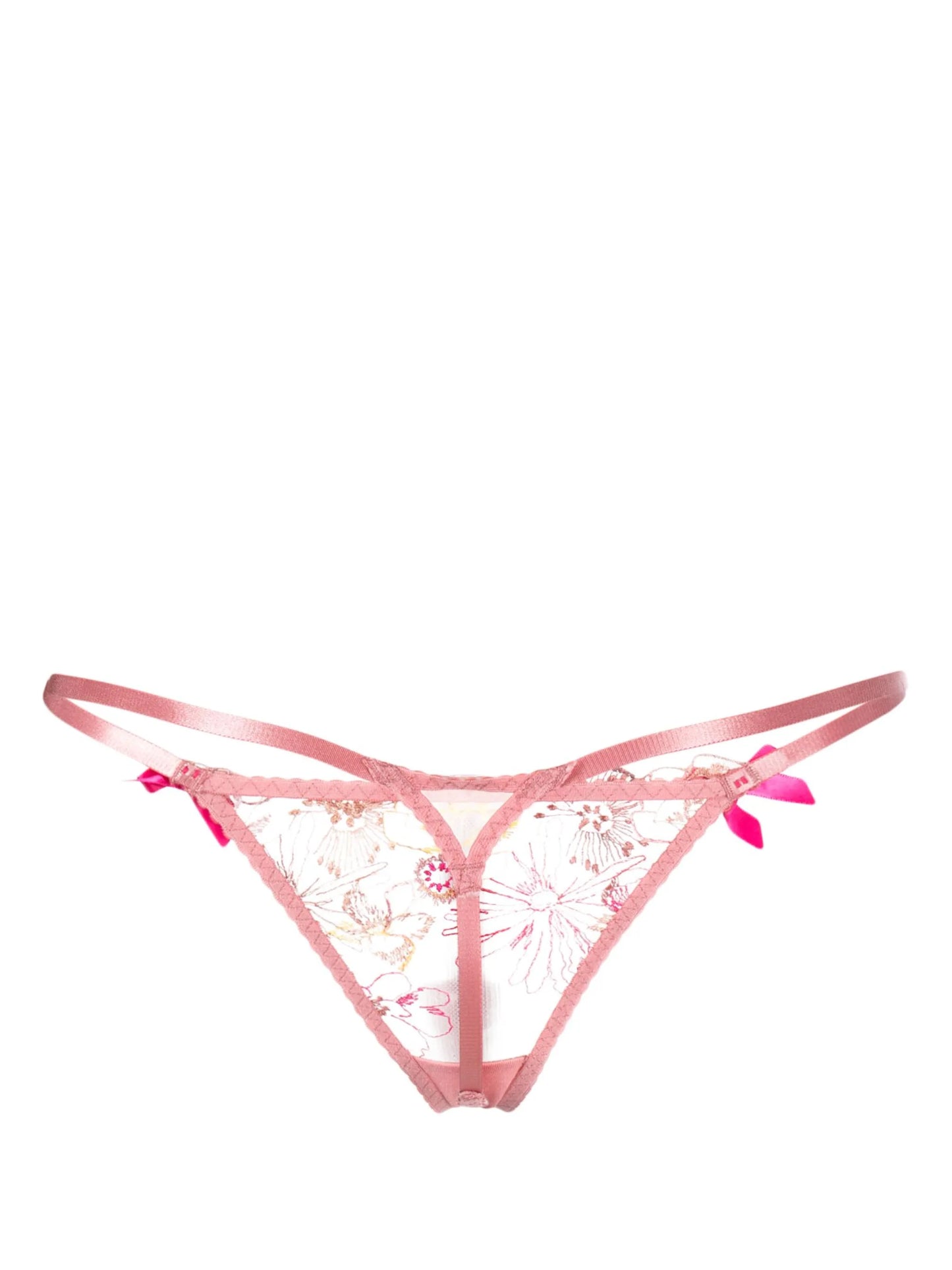 Zuri floral-lace thong