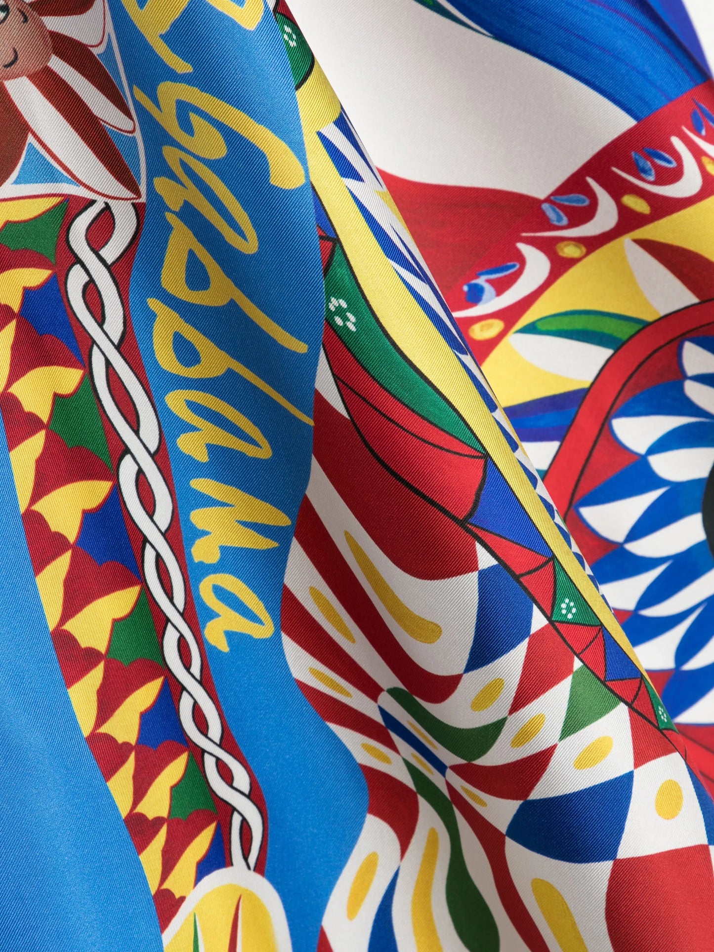 Carretto-print twill scarf