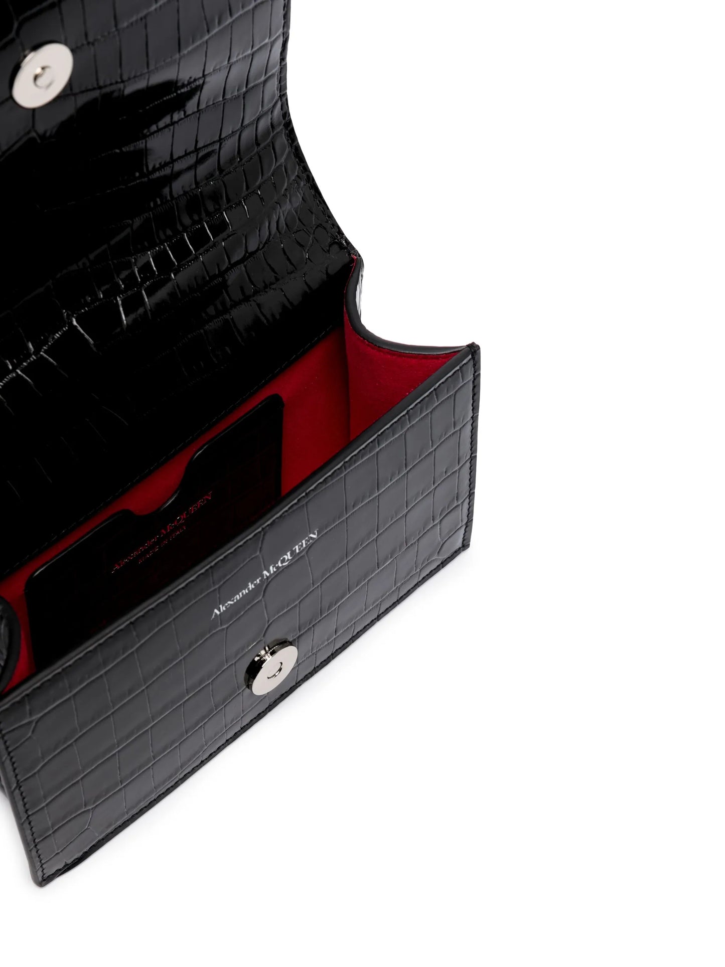 mini Jewelled crocodile-embossed shoulder bag