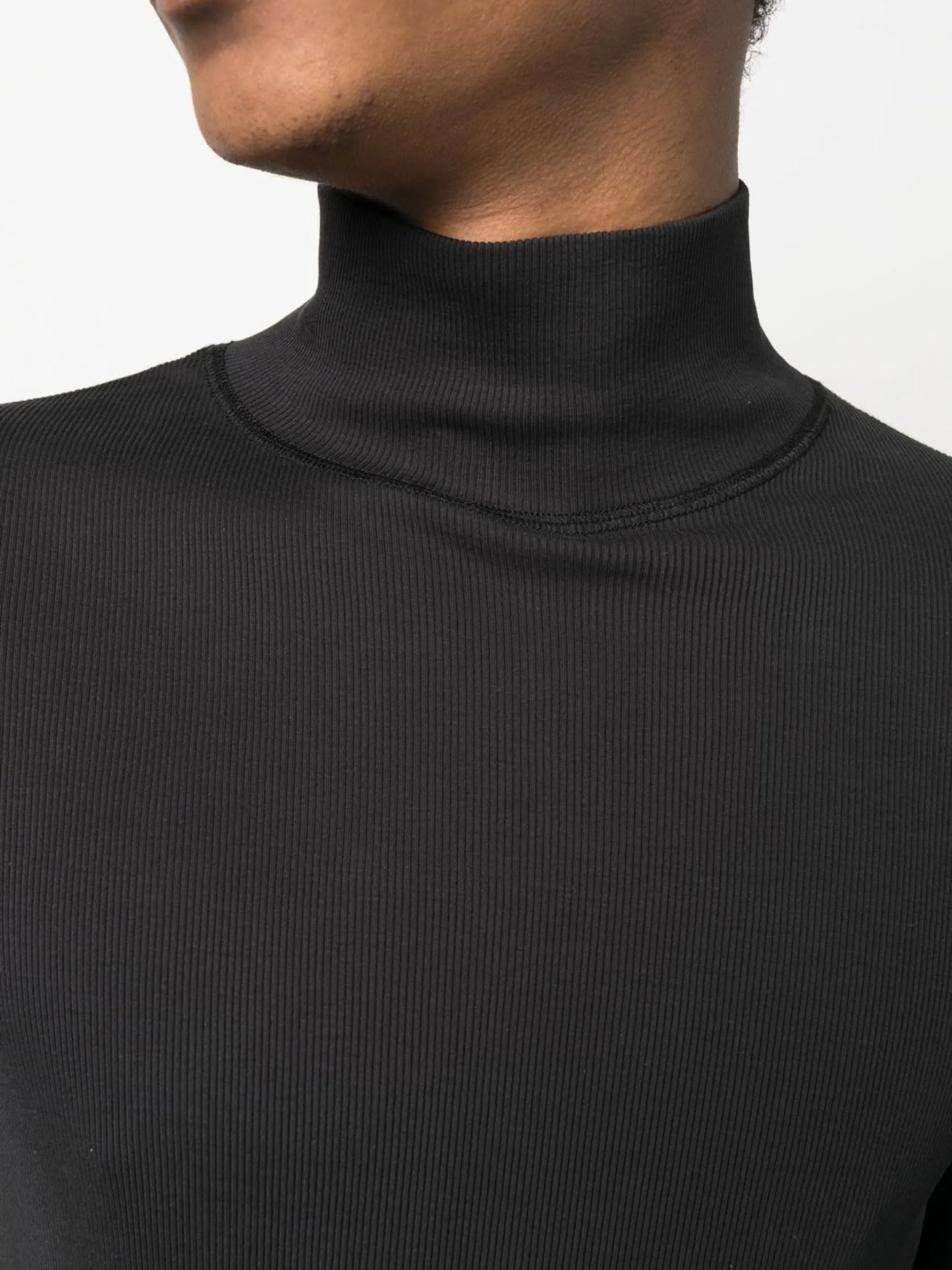 ribbed roll-neck cotton jumper