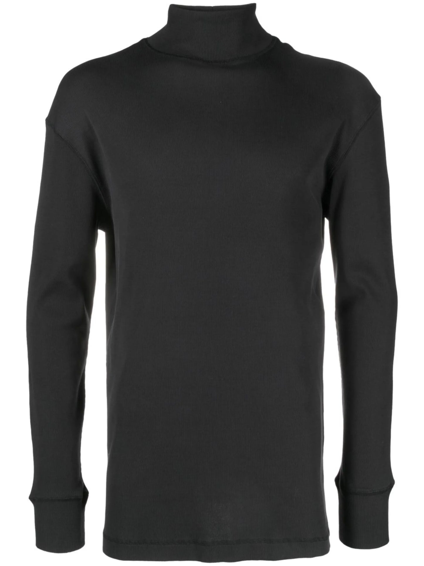 ribbed roll-neck cotton jumper