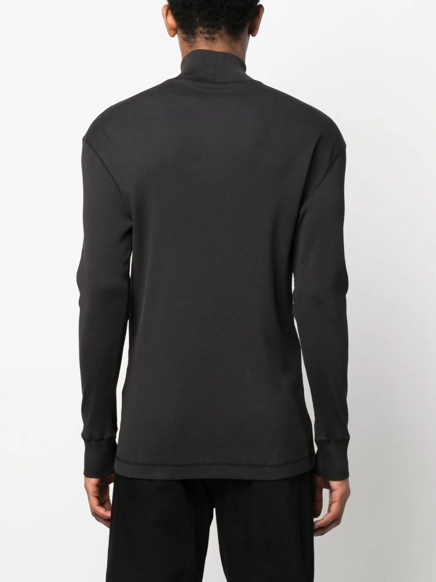 ribbed roll-neck cotton jumper