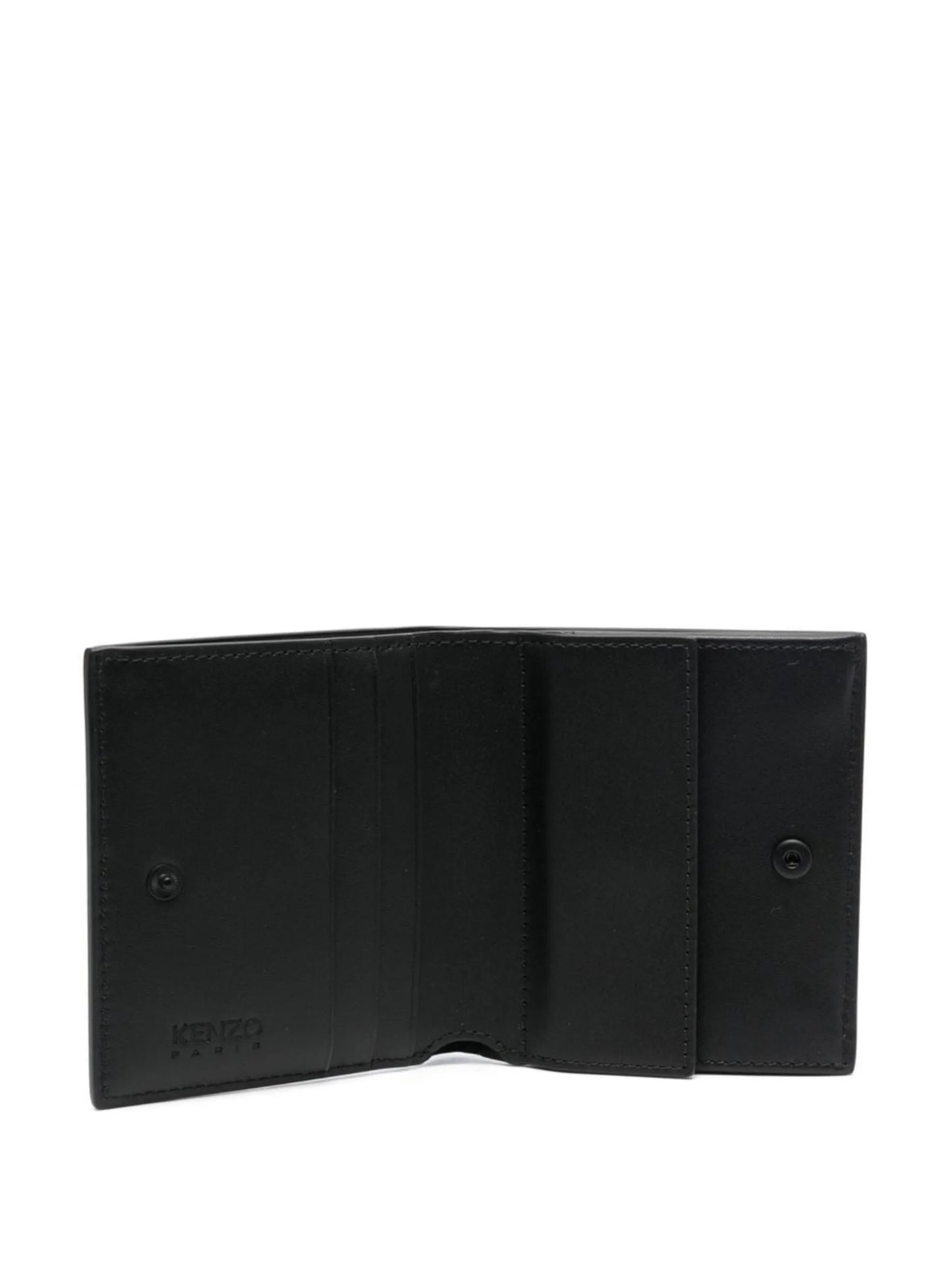 floral logo-print bi-fold wallet