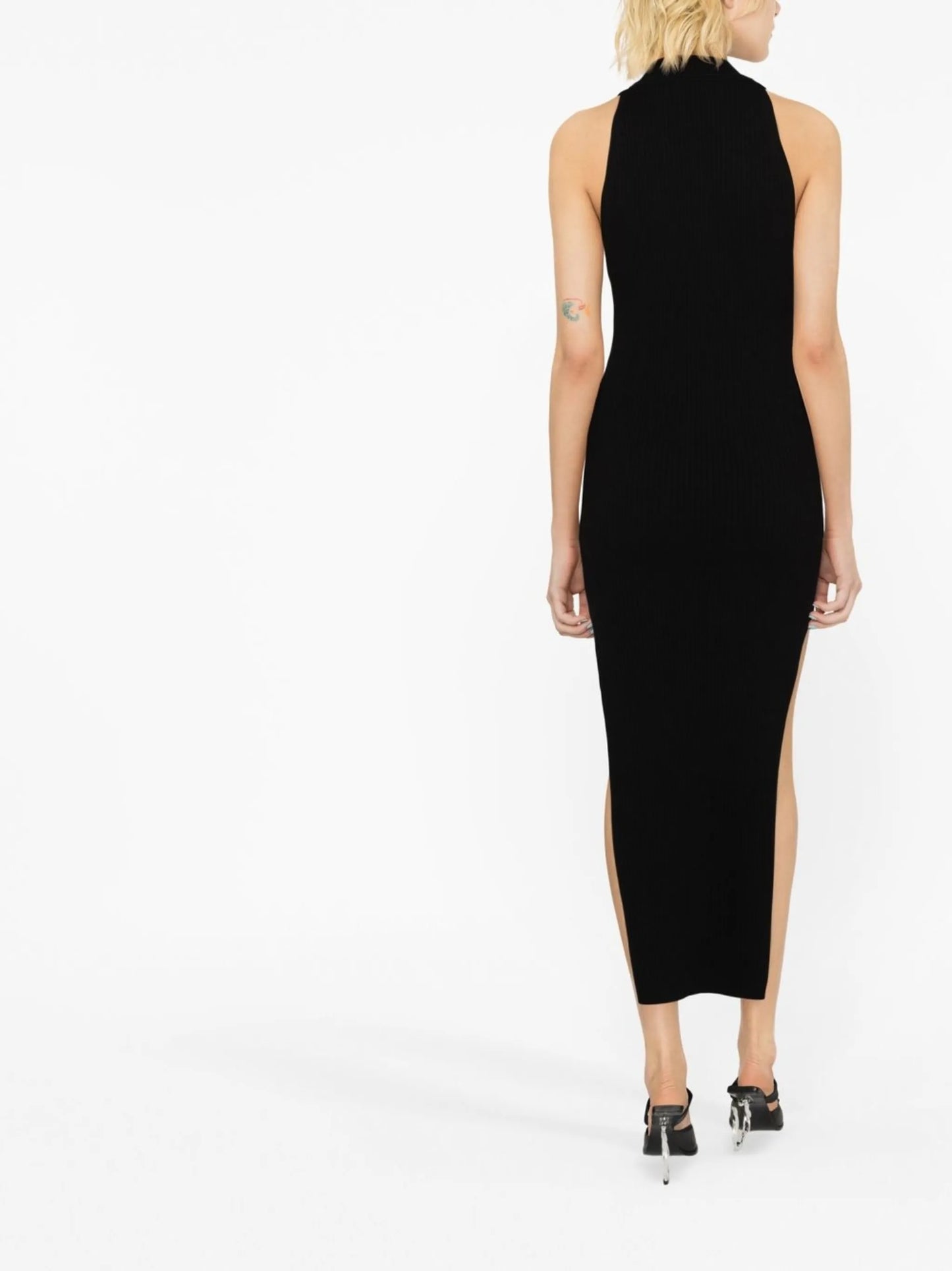 cut-out ribbed midi dress