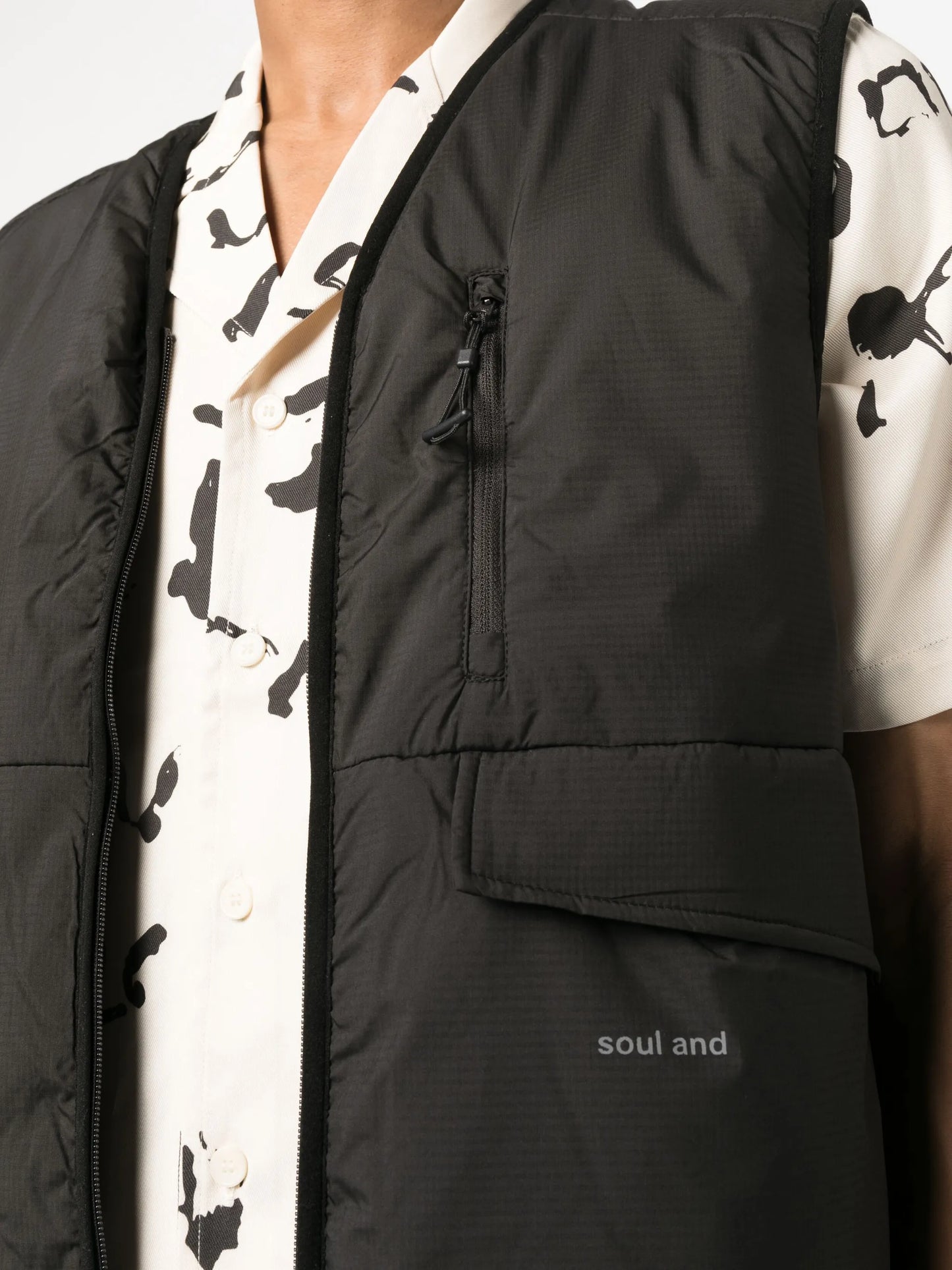 Clay logo-print padded vest