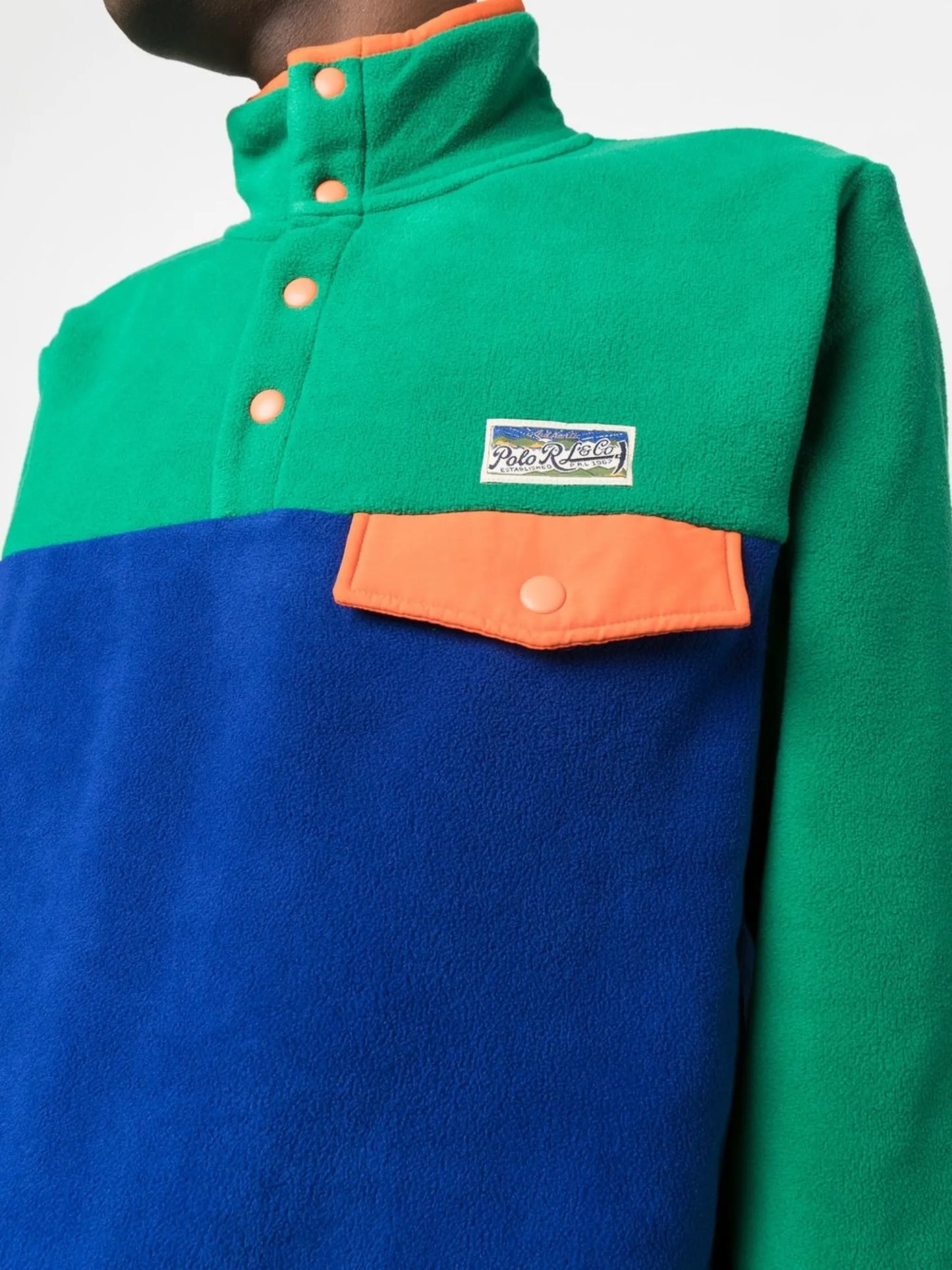 colour-block fleece sweatshirt