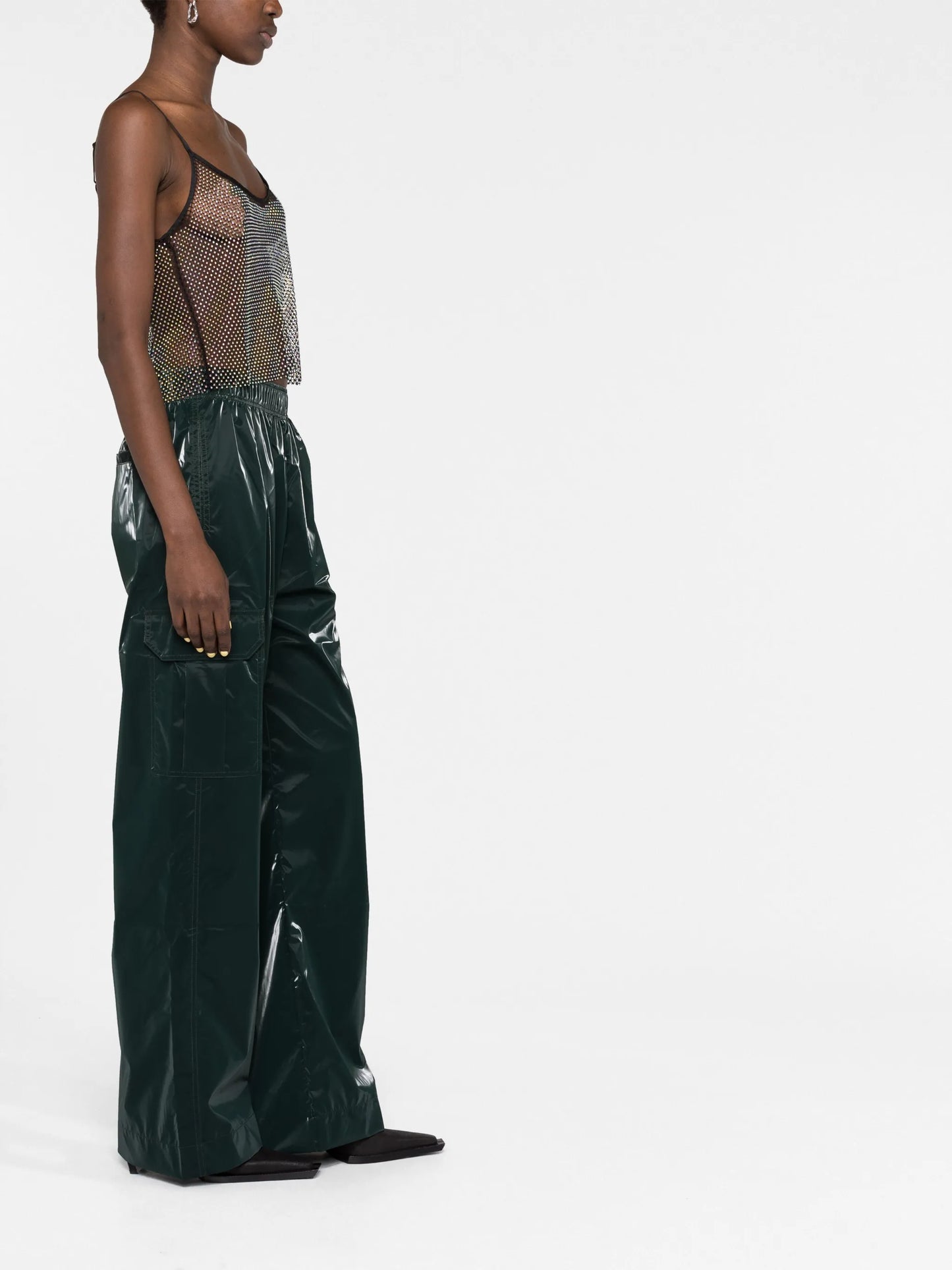 Taila crystal-embellished mesh vest