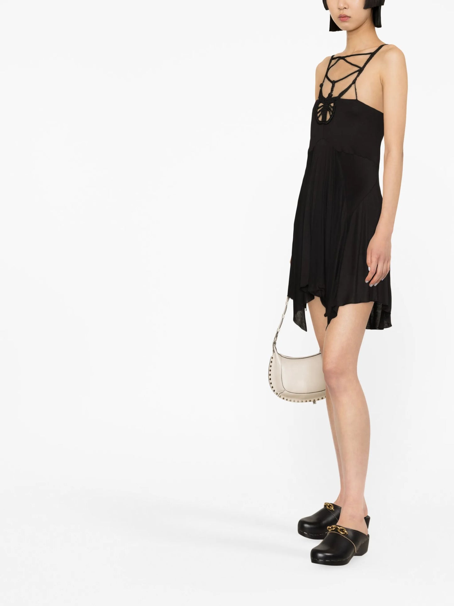 Diana macramé-trim minidress