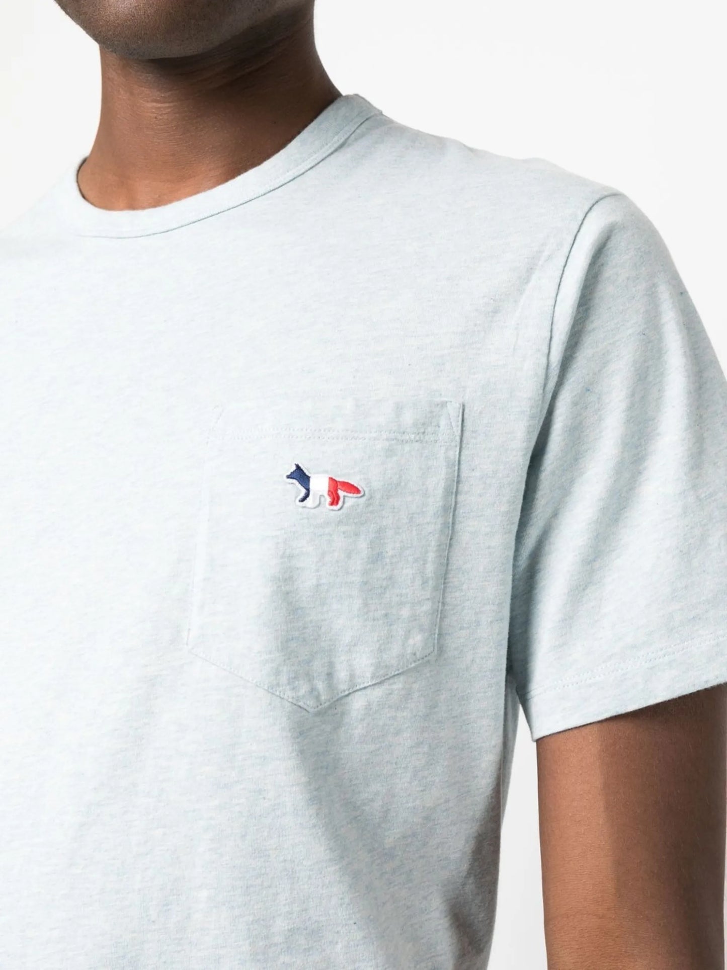 Tricolor Fox Head patch-pocket T-shirt