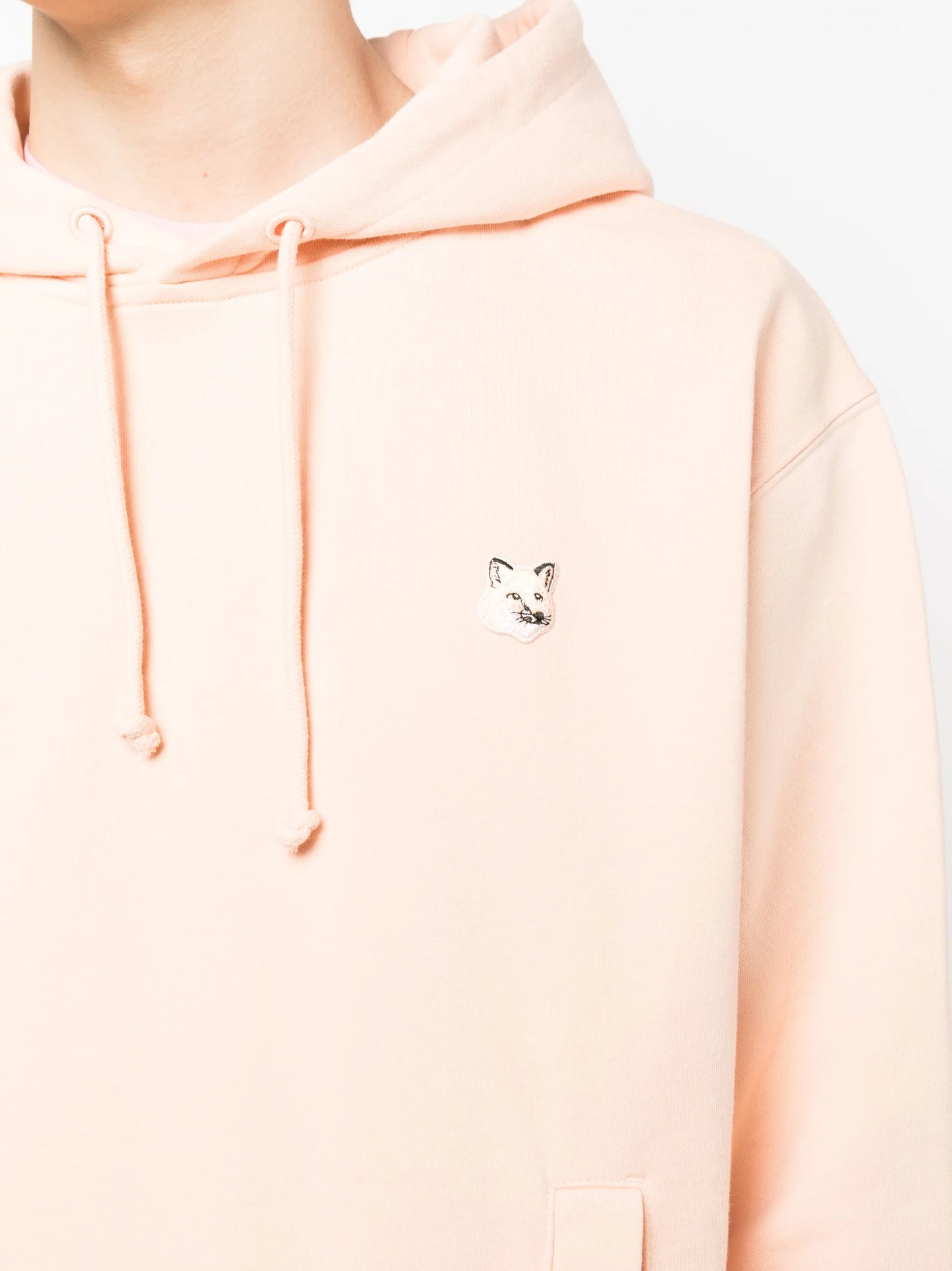 fox-patch cotton hoodie