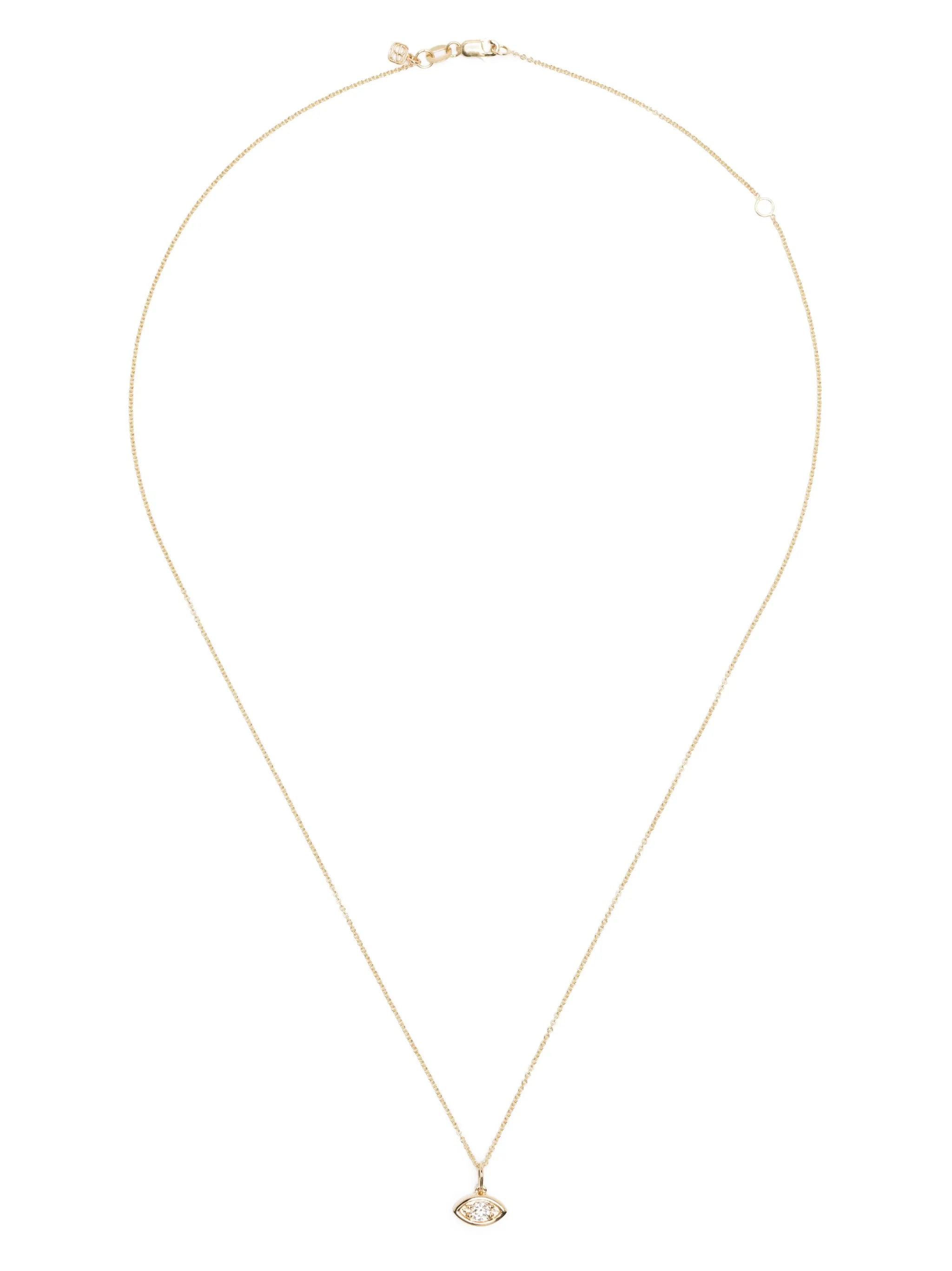 14kt yellow gold Marquise Eye diamond necklace