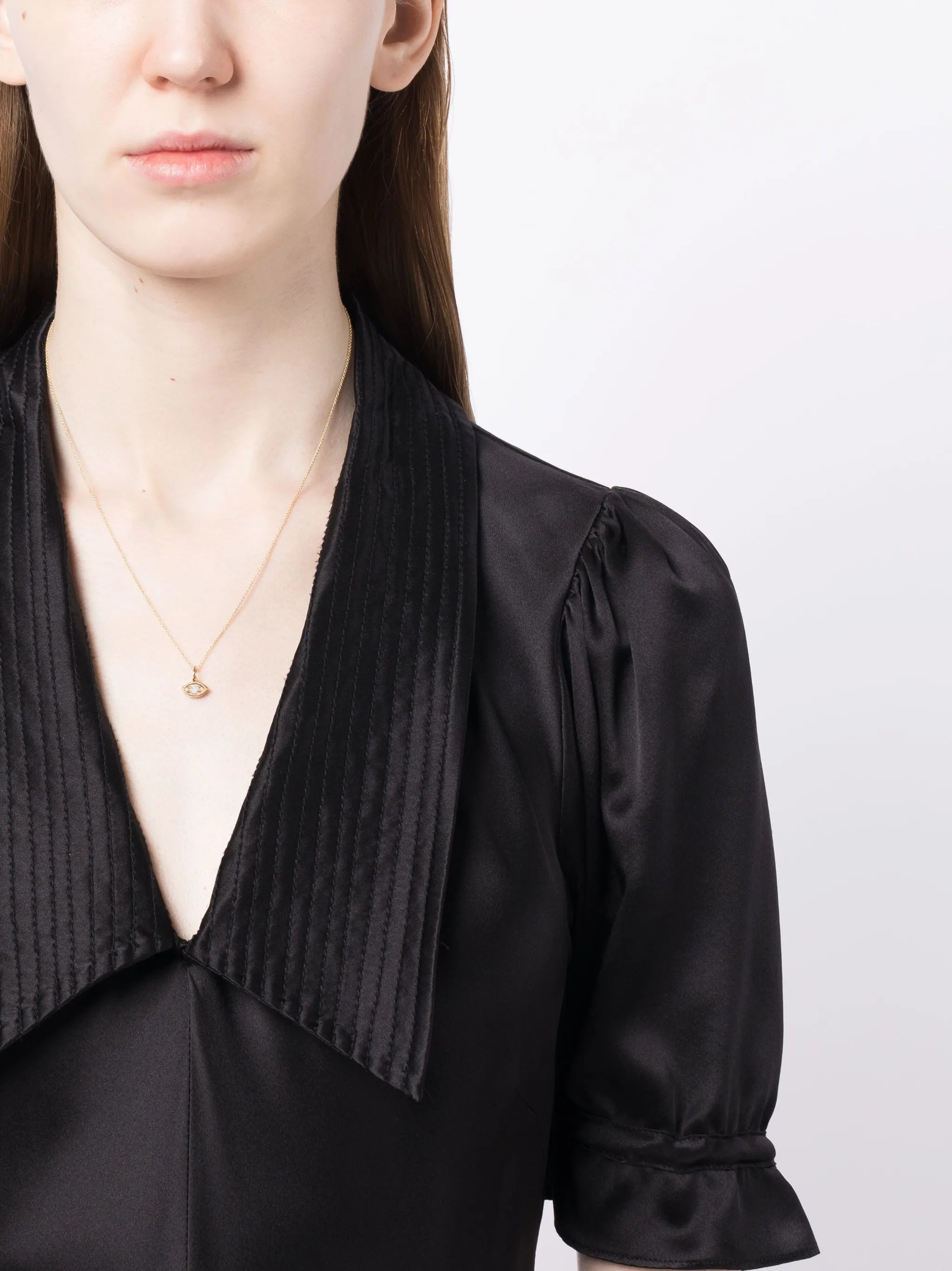 14kt yellow gold Marquise Eye diamond necklace