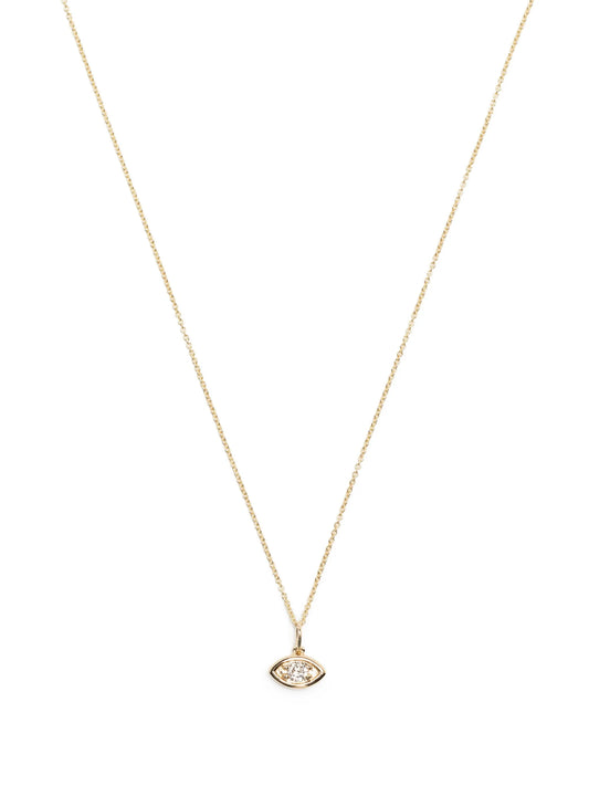 14kt yellow gold Marquise Eye diamond necklace