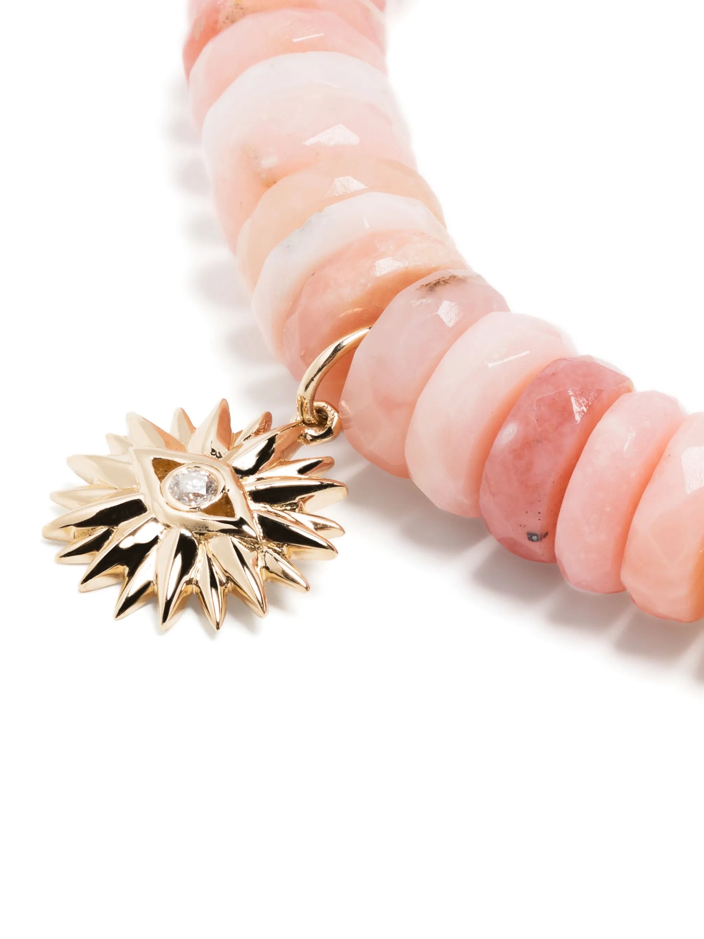 14kt yellow gold Evil Eye Starburst Sunshine opal and diamond bracelet