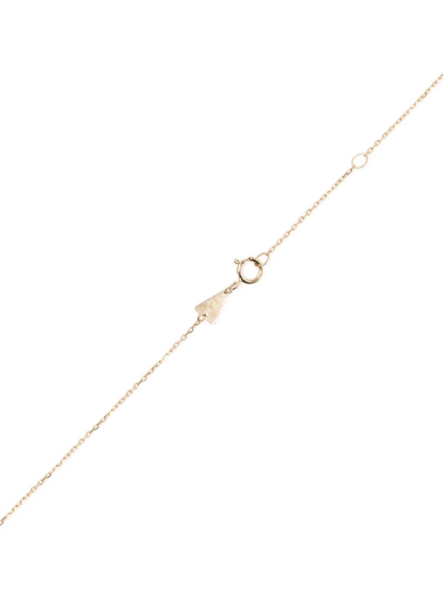 14kt yellow gold Half Riviera diamond and sapphire necklace