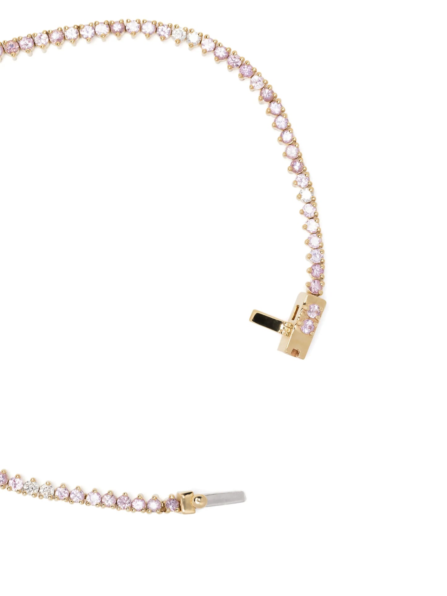14kt yellow gold diamond and sapphire tennis bracelet