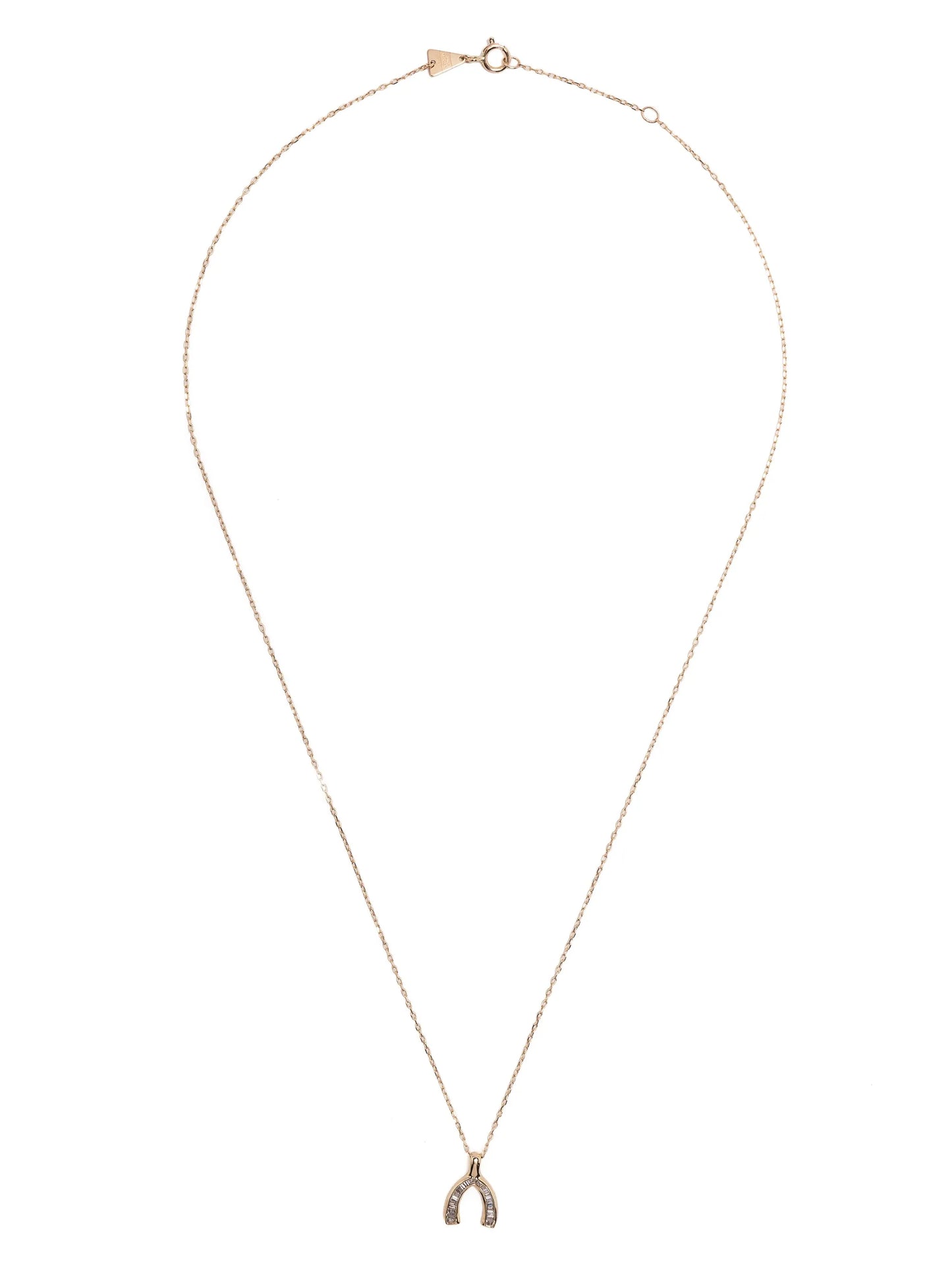 14kt yellow gold Wishbone diamond necklace