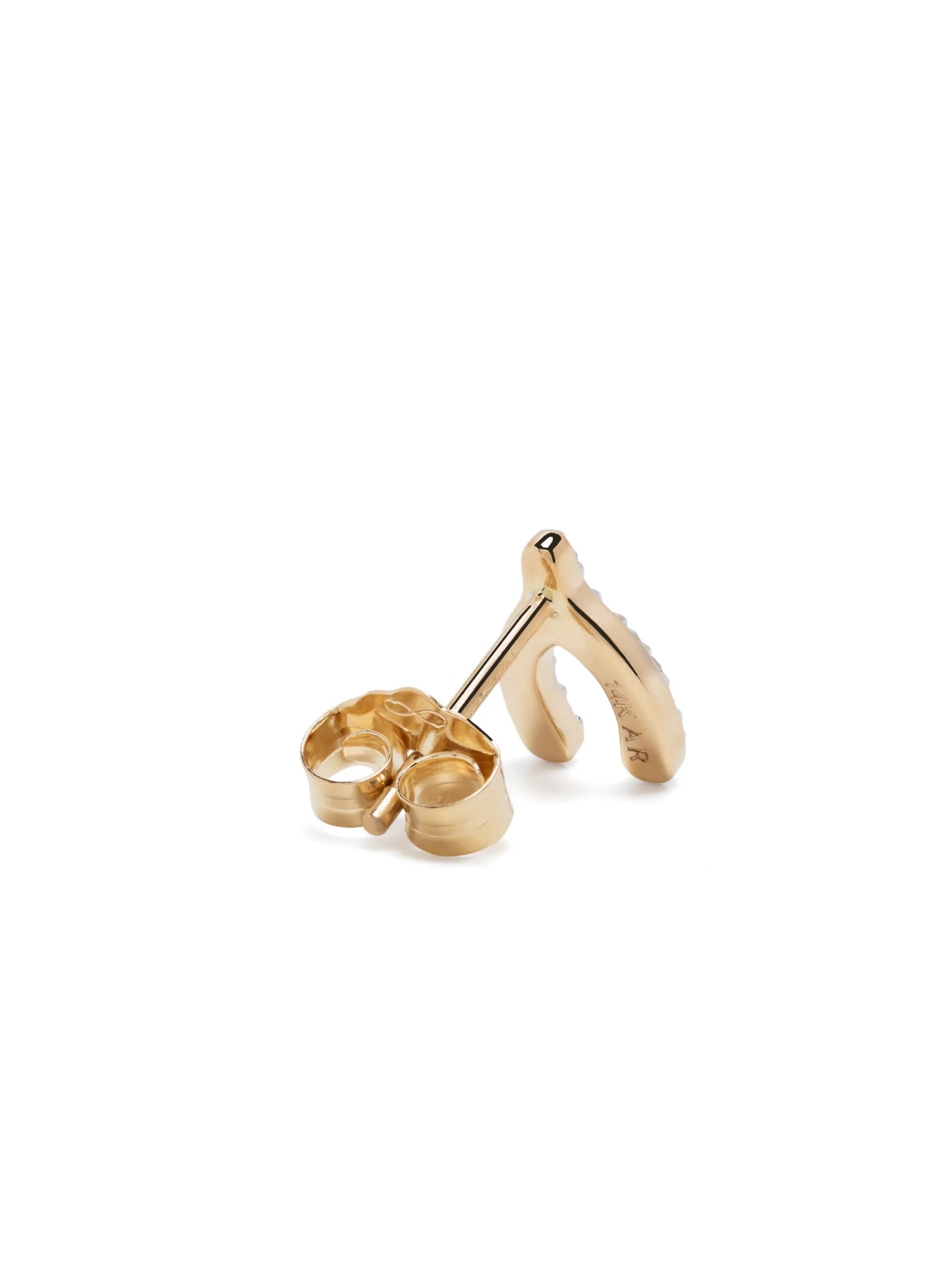 14kt yellow gold Wishbone diamond earrings
