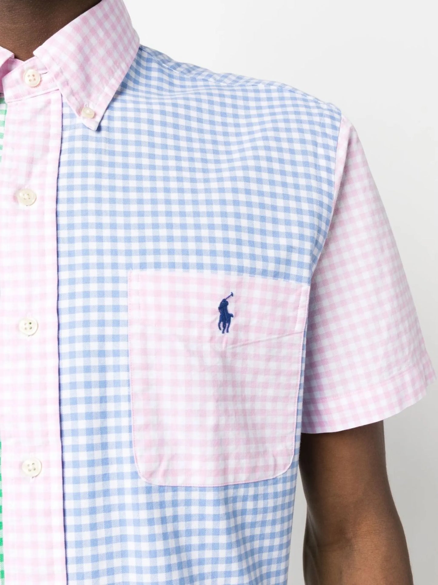 short-sleeve gingham shirt