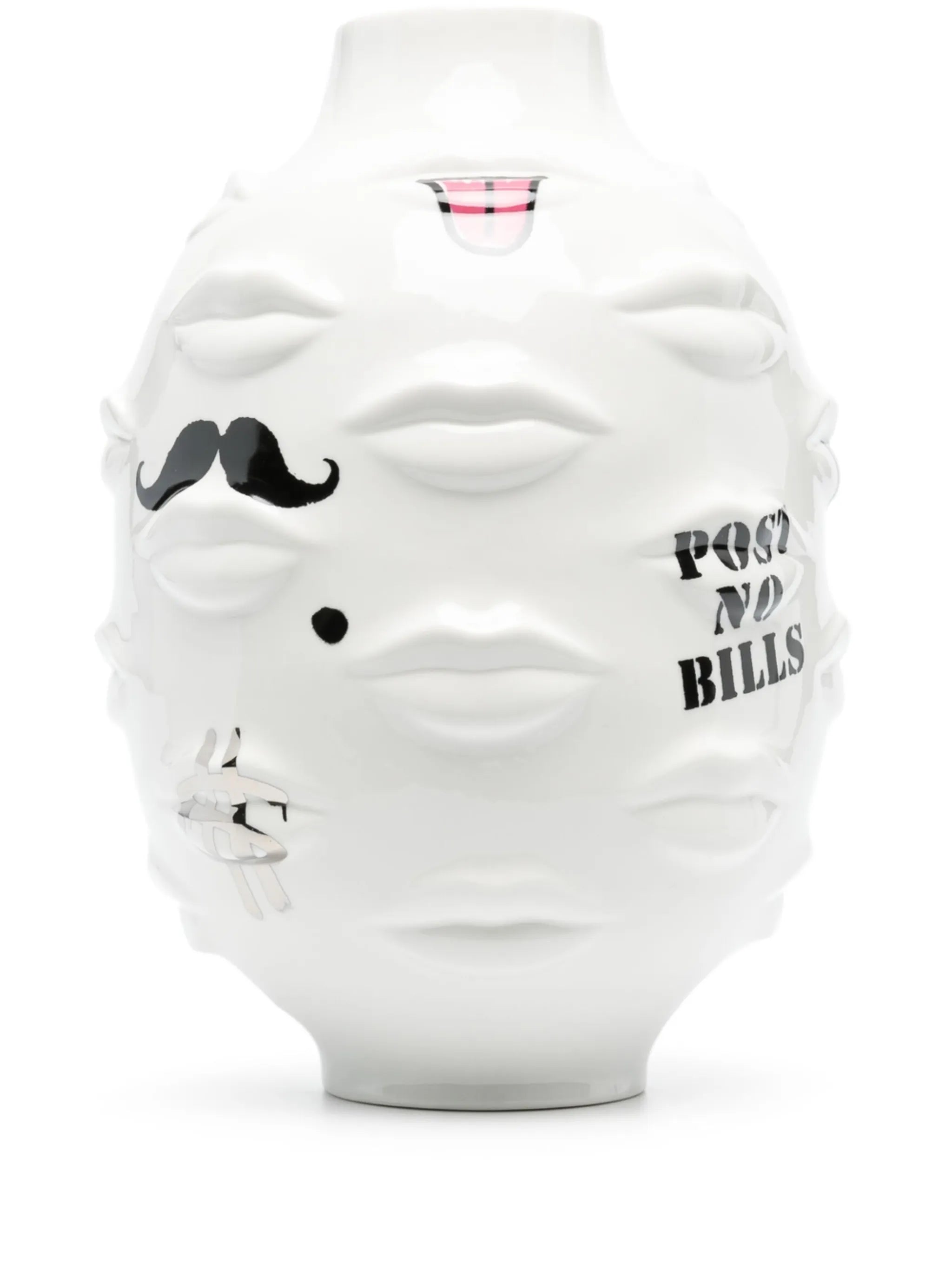graphic-print porcelain vase